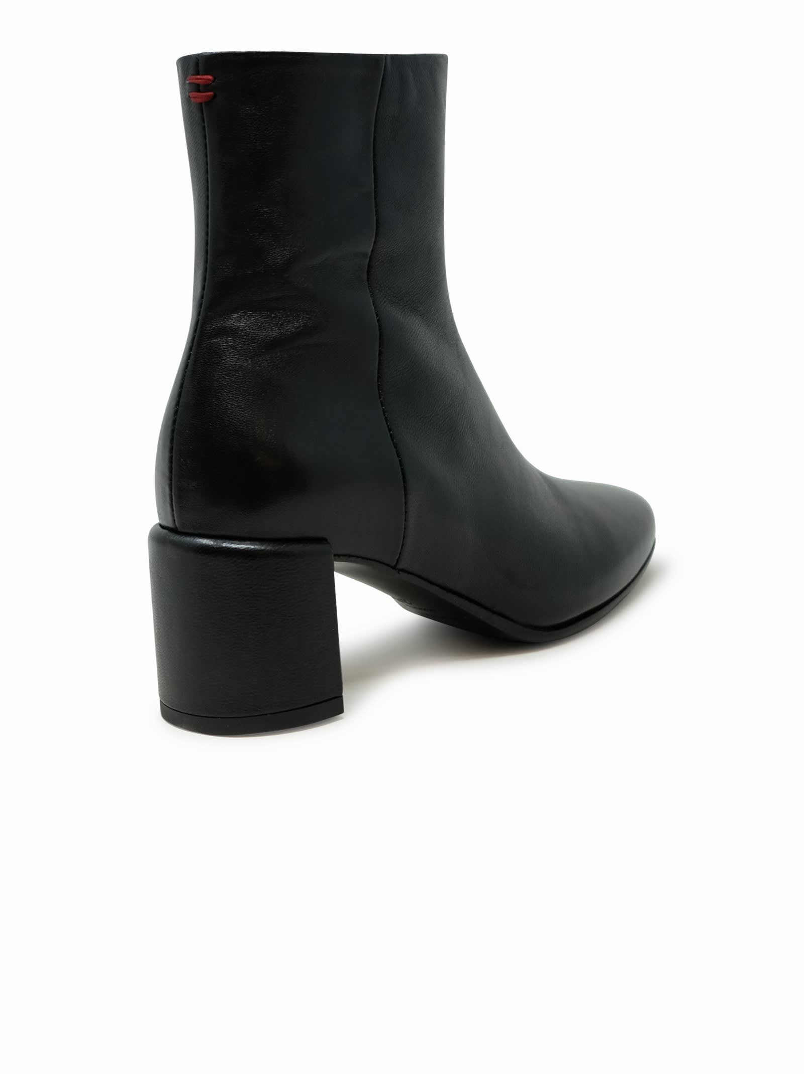 Halmanera Beta16 Black Leather Baron Ankle Boots In Black