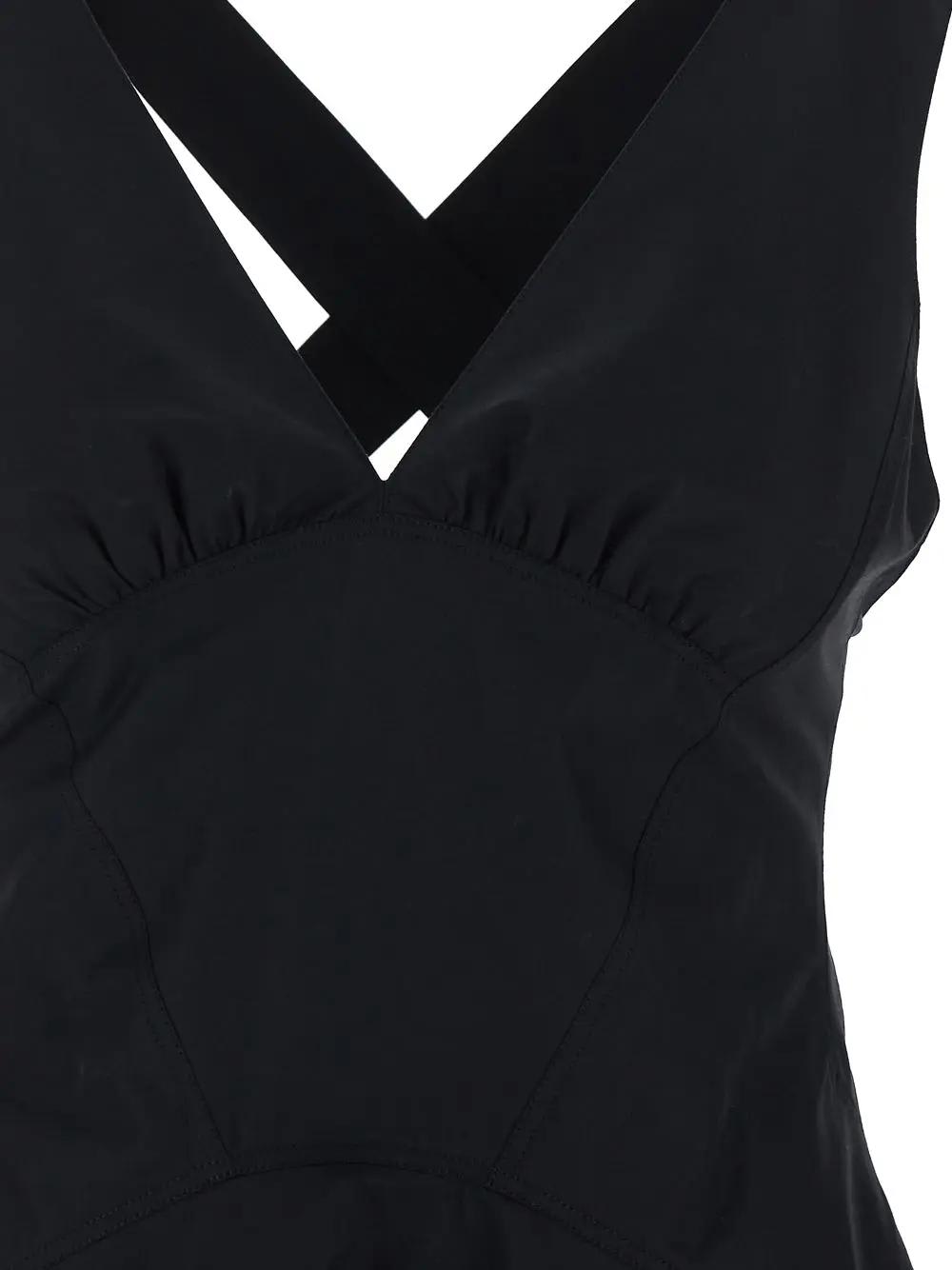 Shop Alaïa Crossback Dress In Black