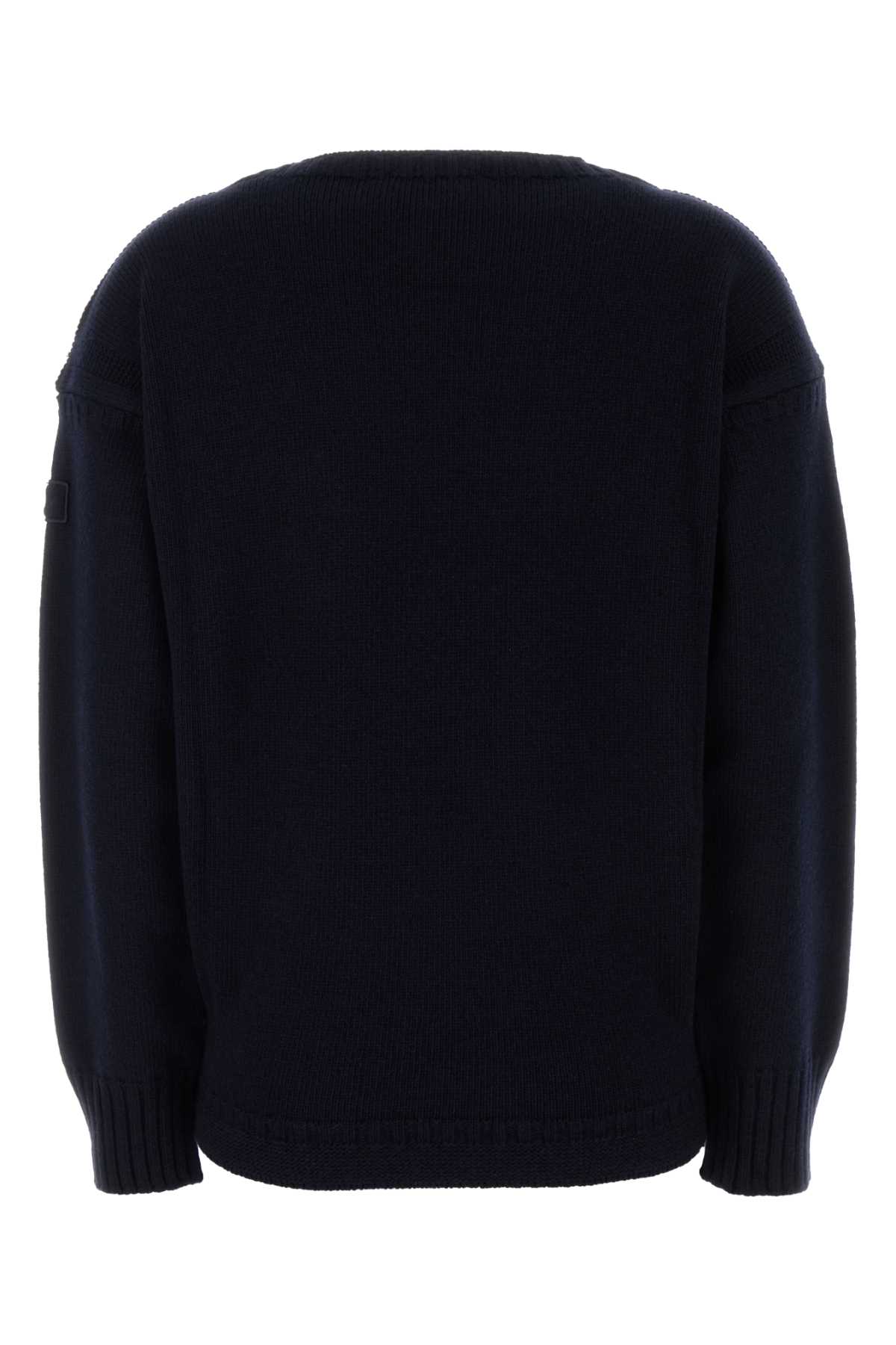 Chloé Navy Wool-cashmere Blend Oversized Jumper In Blue