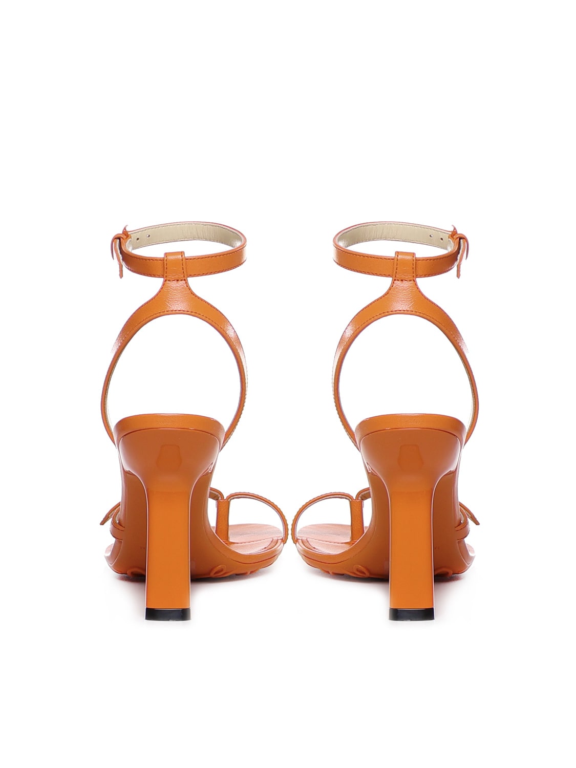 Shop Loewe Petal Sandals In Calfskin In Orange