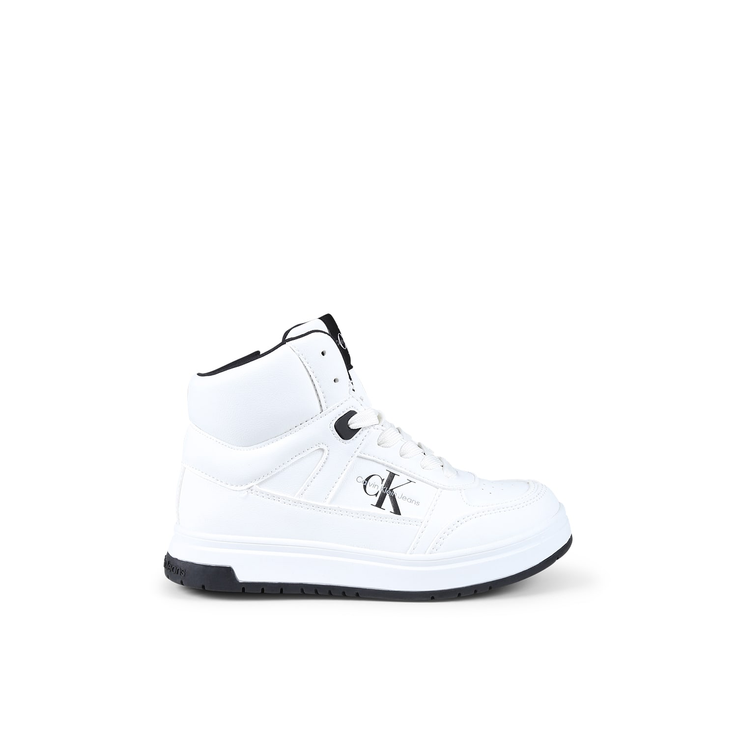 Calvin Klein White Sneakers For Kids With Logo In White