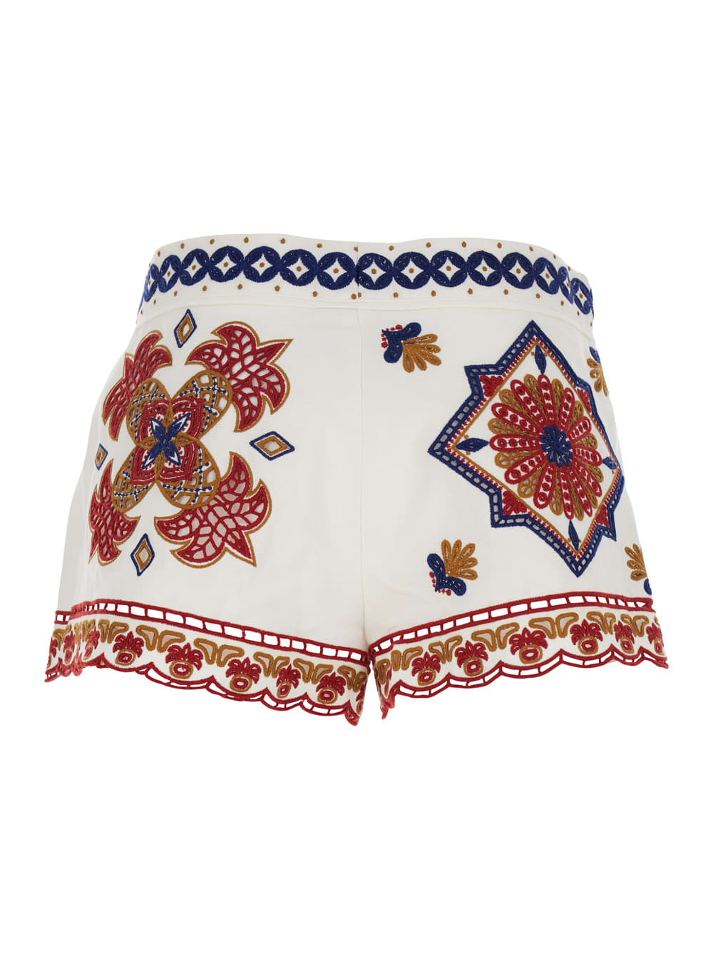 Farm Rio Off White Marys Tiles Shorts Marys Tiles Off-white In Multicolor