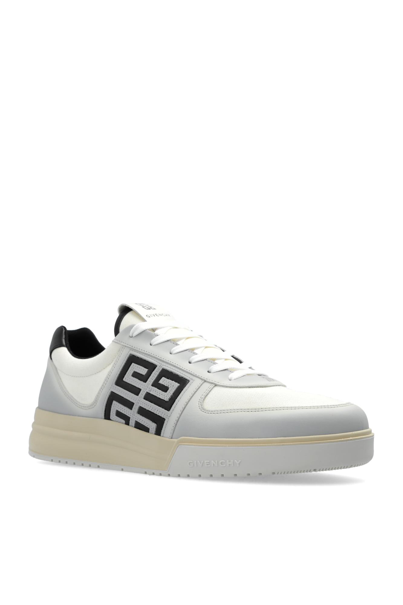 Shop Givenchy G4 Leather And Fabric Sneakers In White