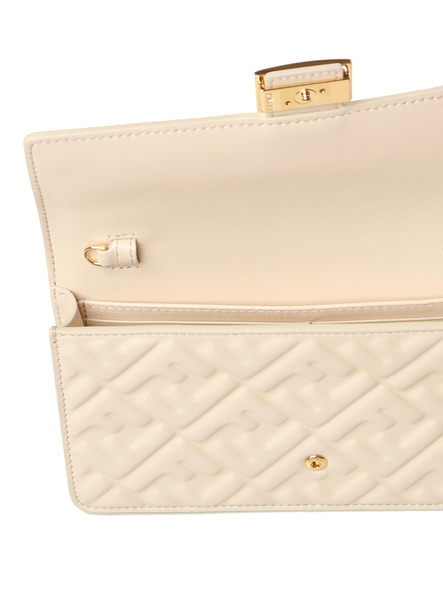 Fendi Ff Jacquard Baguette Wallet In White