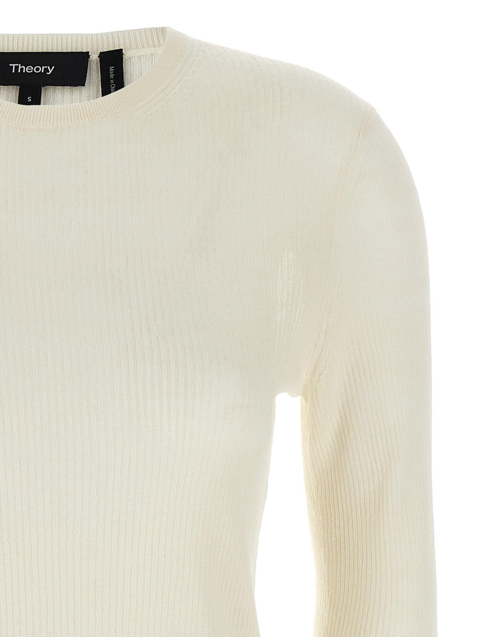 Theory Viscose Linen Sweater In Neutral