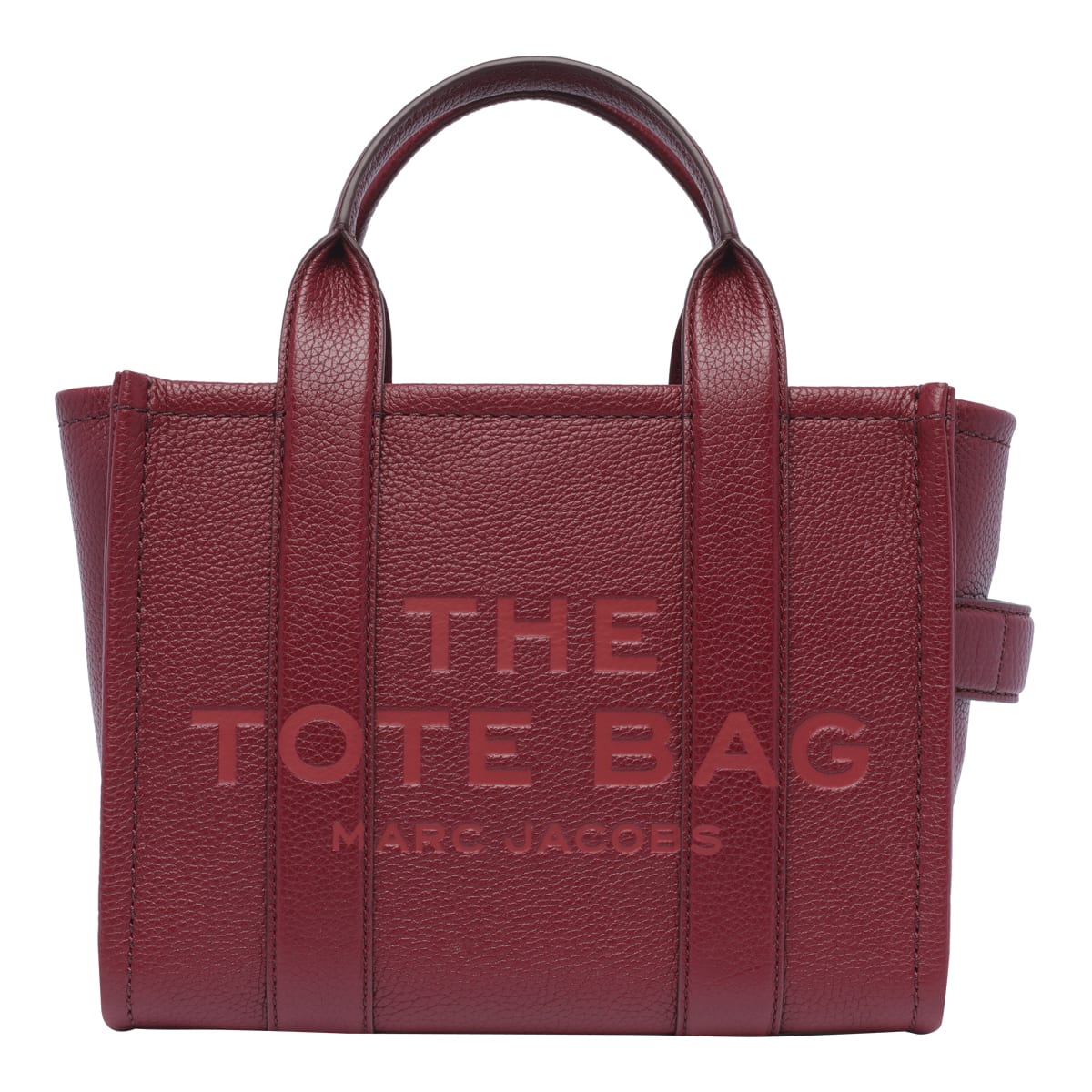 Shop Marc Jacobs The Small Leather Tote Bag In Bordeaux