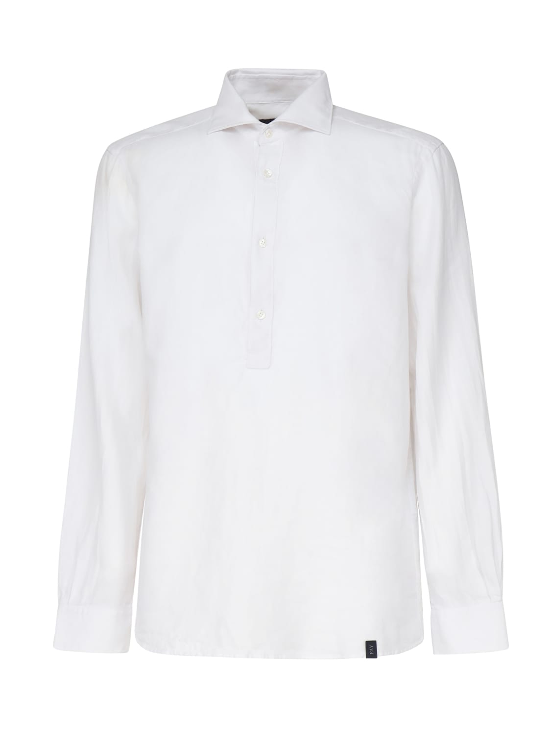 Shop Fay Polo Shirt With Spread Collar In White