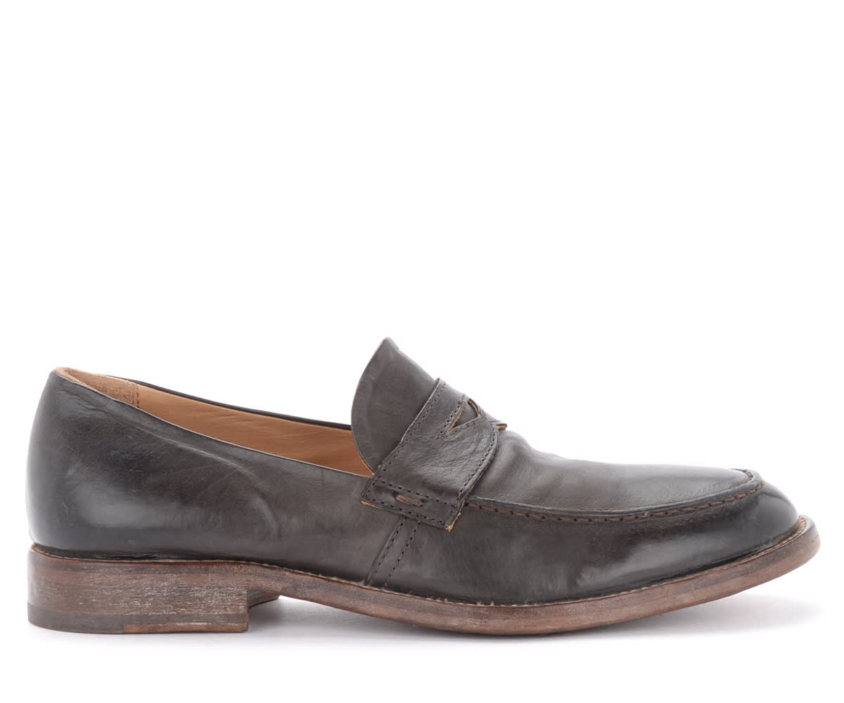 Moma Sombrero Loafers In Dark Brown Leather