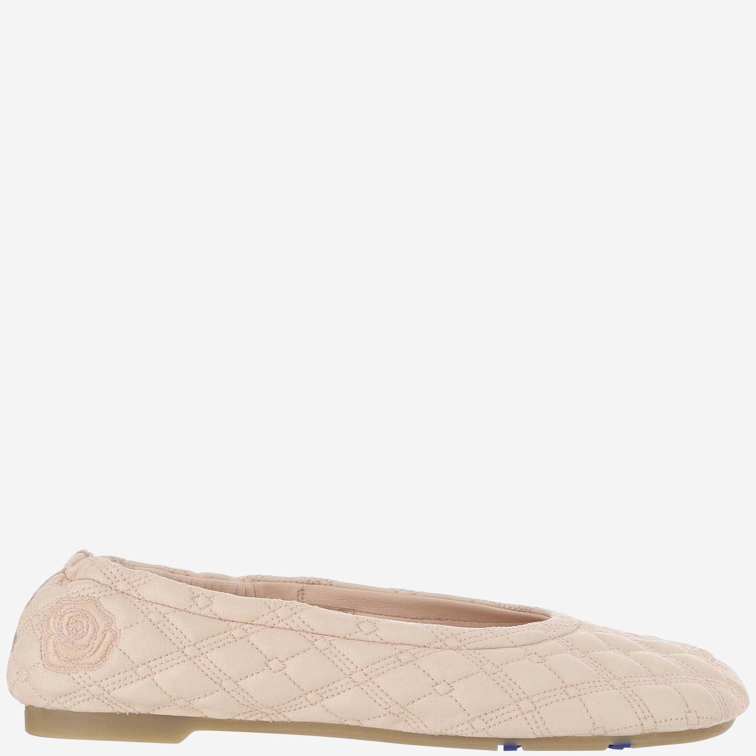 Shop Burberry Quilted Leather Sadler Ballet Flats In Baby Neon