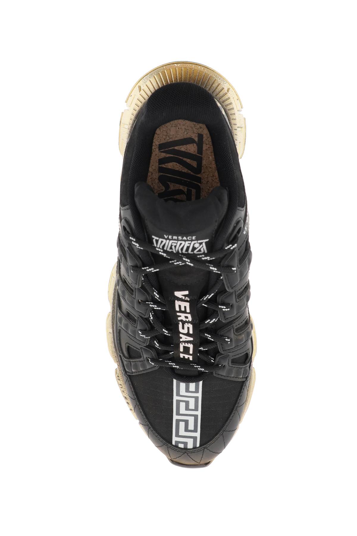Shop Versace Trigreca Sneakers In Nero/oro