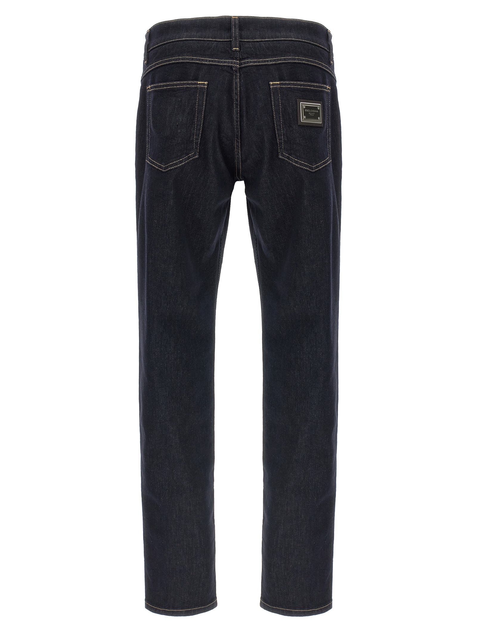 Dolce & Gabbana Trousers With Belt Loops And Contrast Stitching In Multi