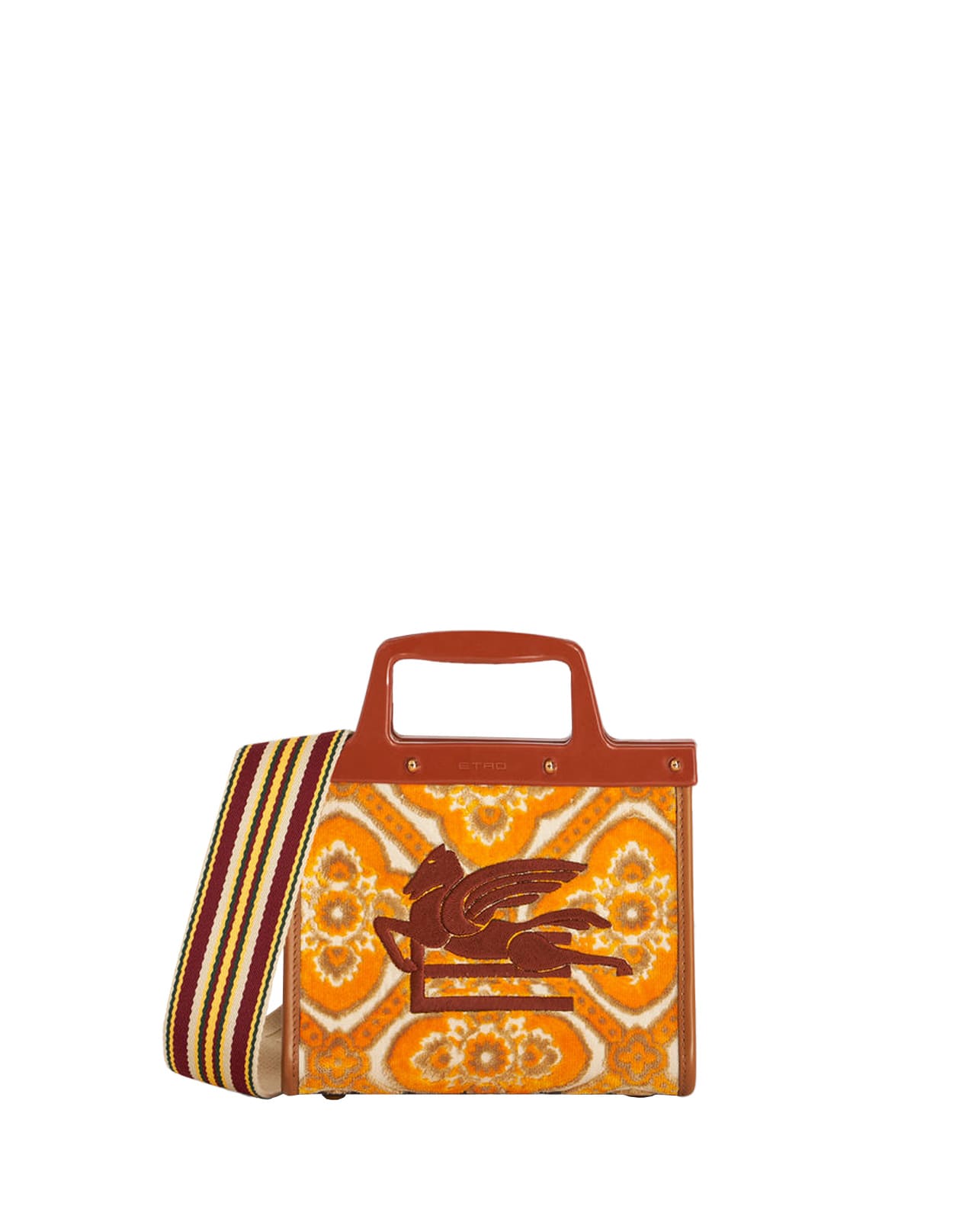 Etro Jacquard Love Trotter Mini Bag In Orange In Multicolor Giallo
