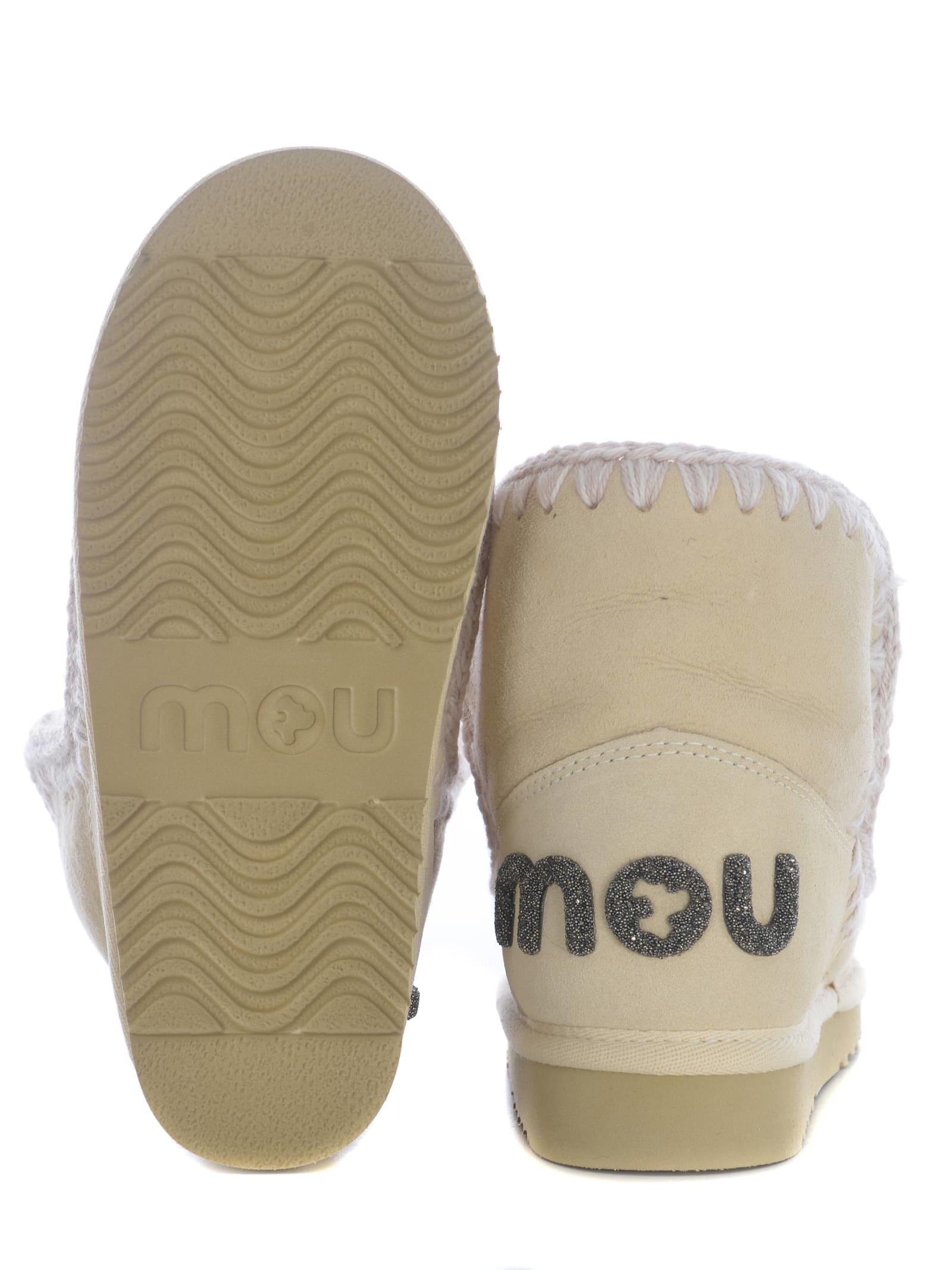 Shop Mou Boots  Eskimo18 Glitter Made Of Suede In Yellow