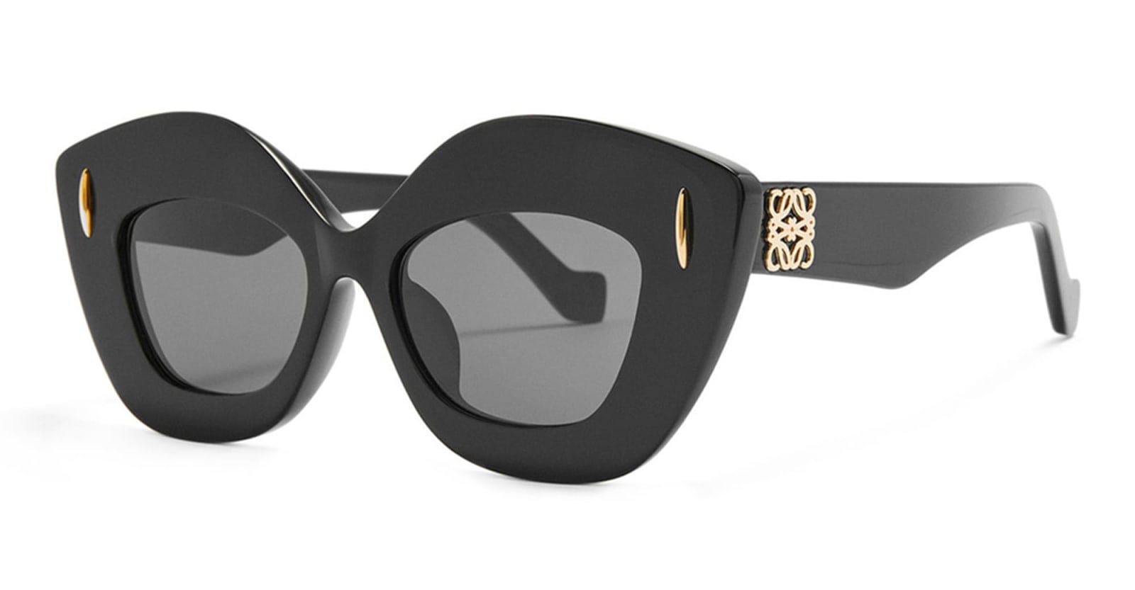 Loewe Anagram 48mm Small Cat Eye Sunglasses In Black