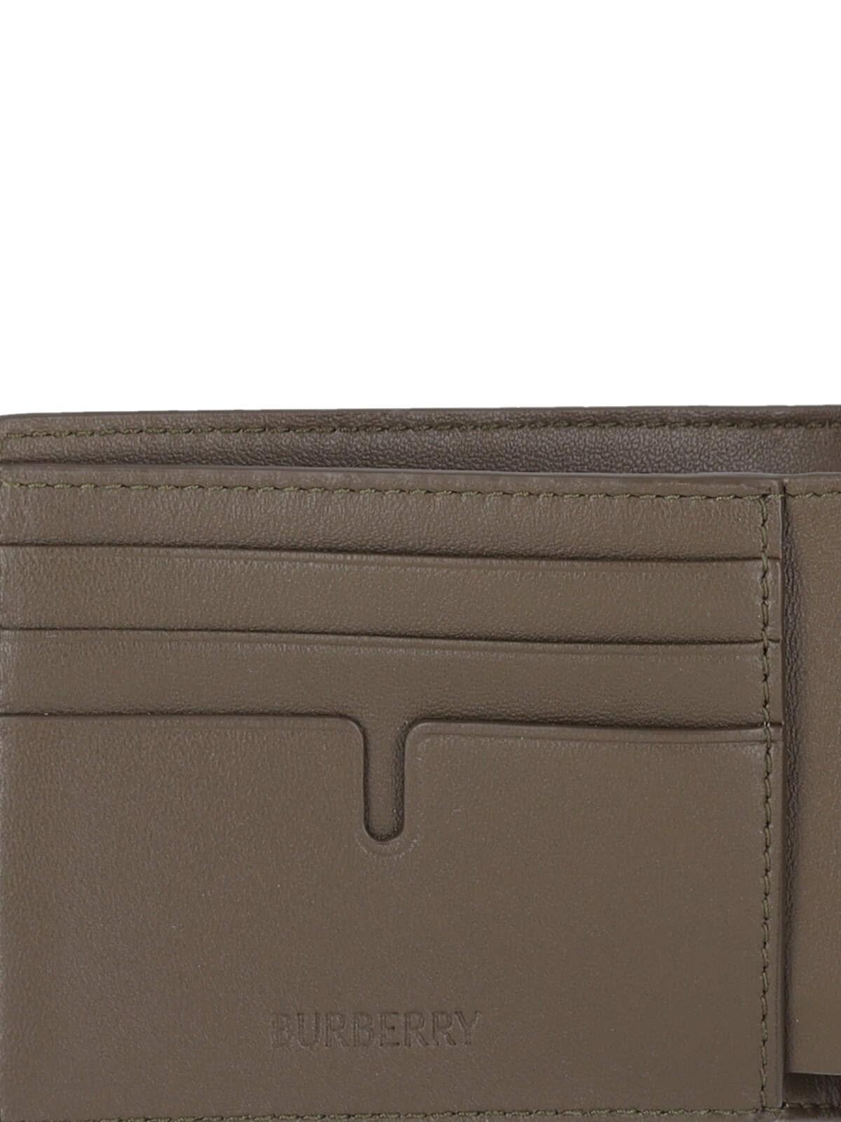 Shop Burberry Check Bifold Wallet In Beige