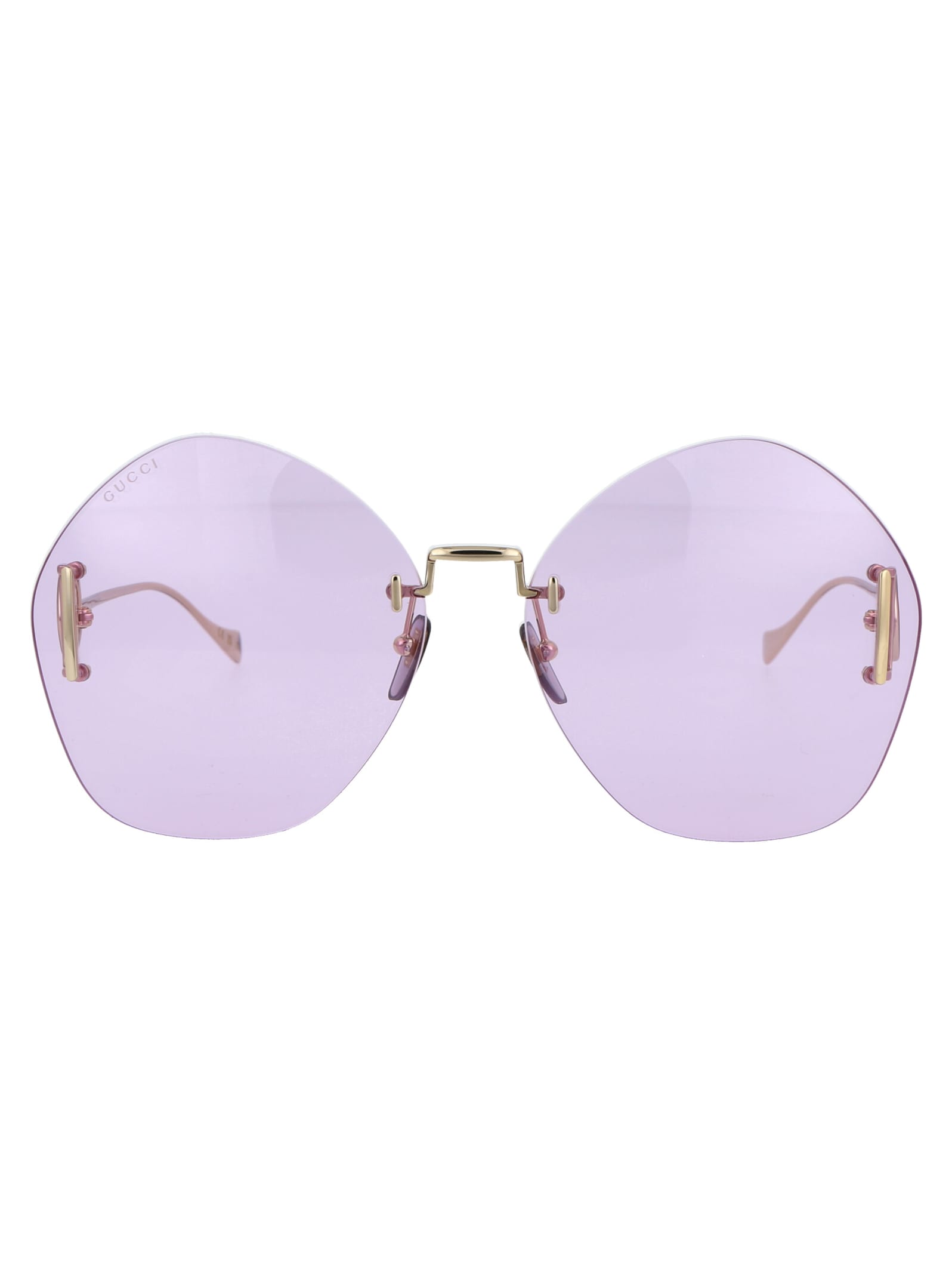 Shop Gucci Gg1203s Sunglasses In 001 Gold Gold Violet