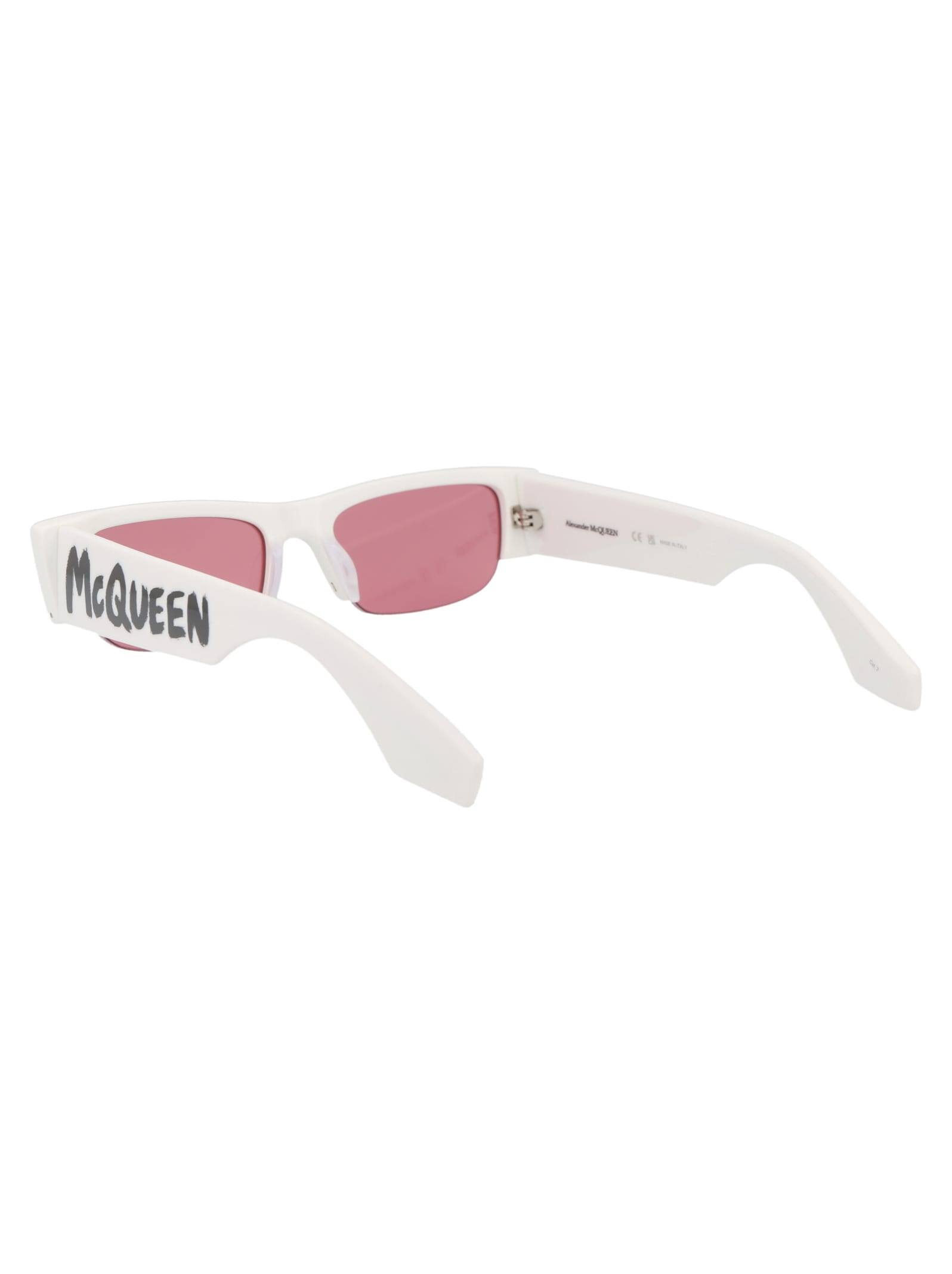 Shop Alexander Mcqueen Am0404s Sunglasses In 005 White White Red