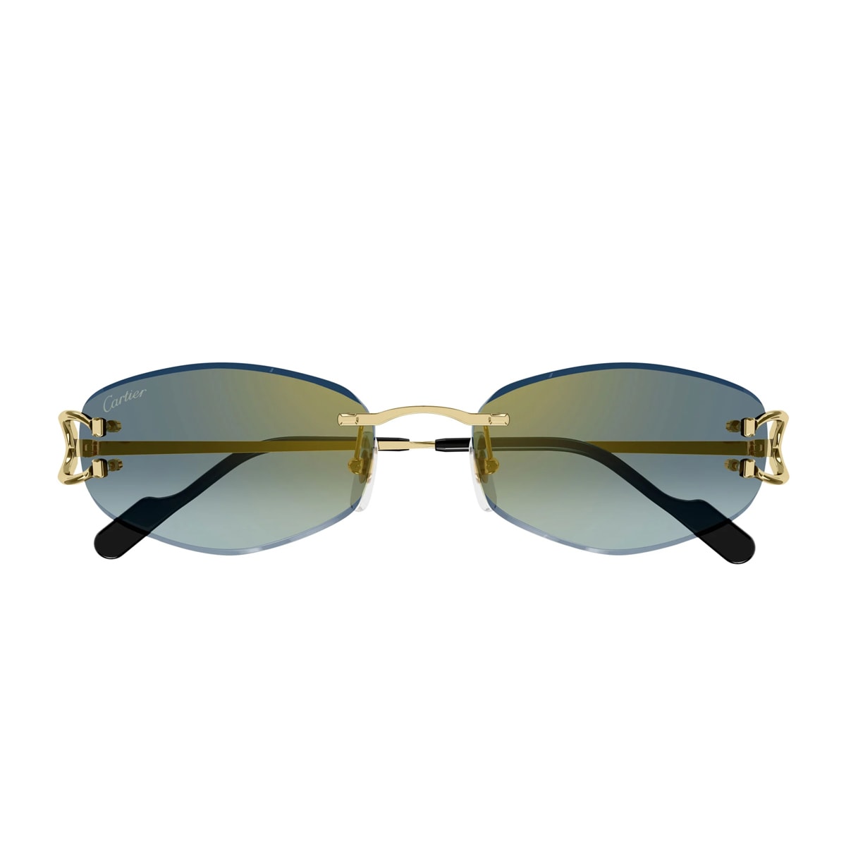 Cartier Ct0467s Décor C Classique 003 Gold Green Sunglasses