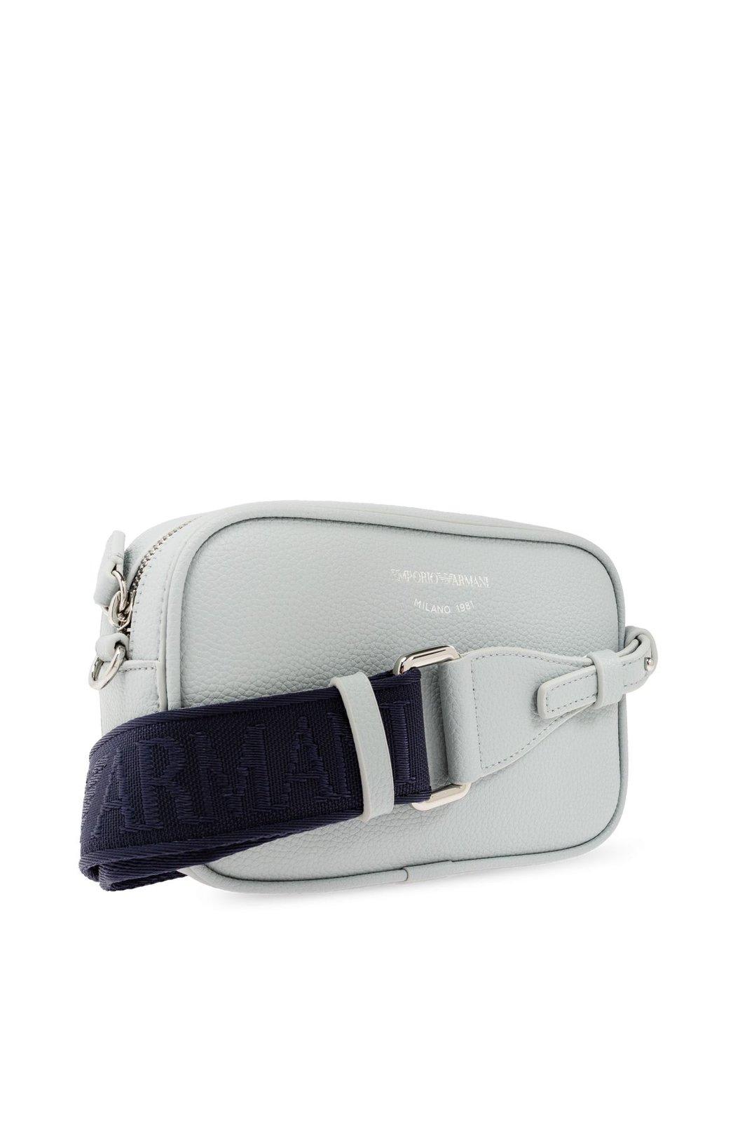 Shop Emporio Armani Shoulder Bag In Polvere/tempesta