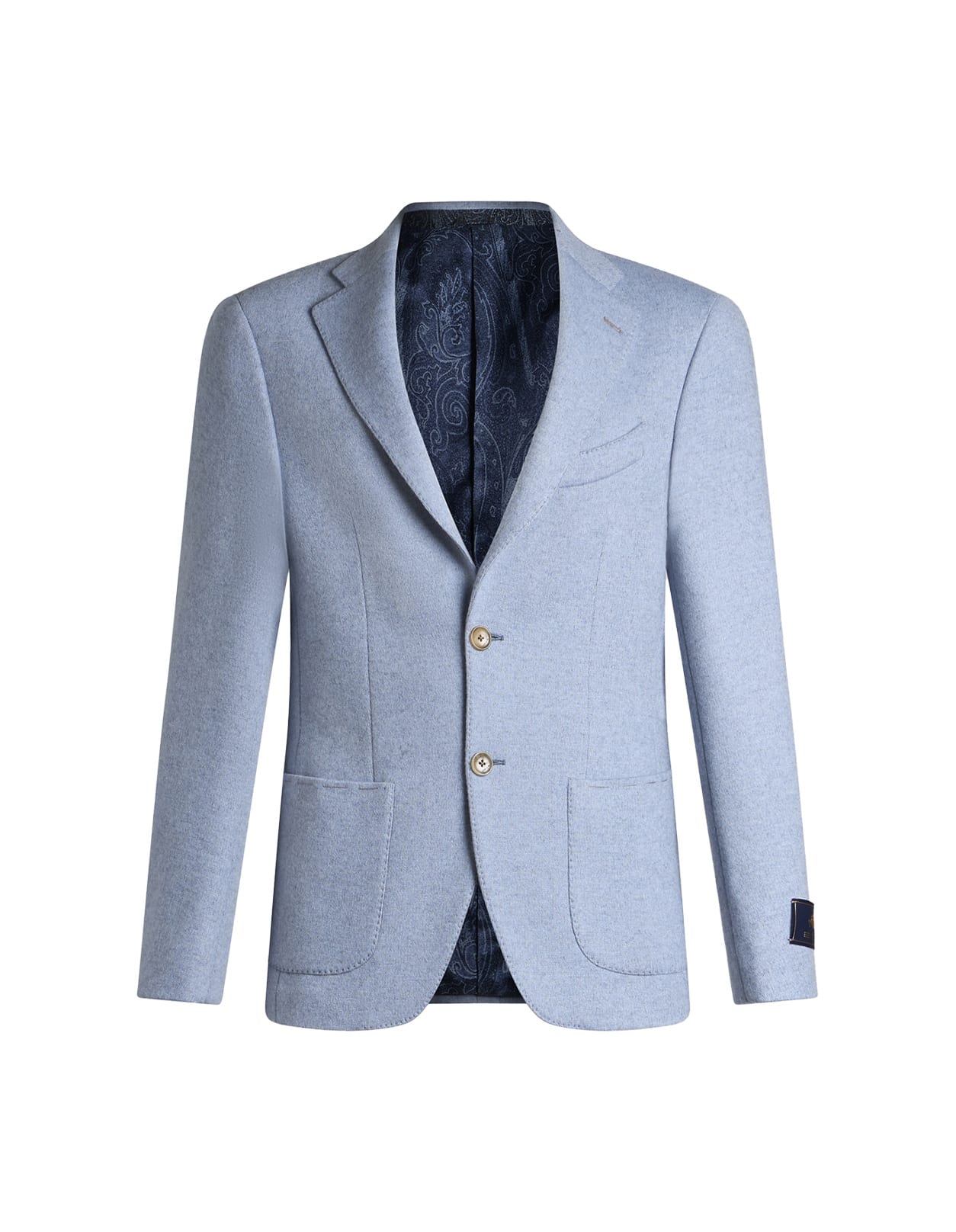 Shop Etro Light Blue Wool And Cashmere Blazer