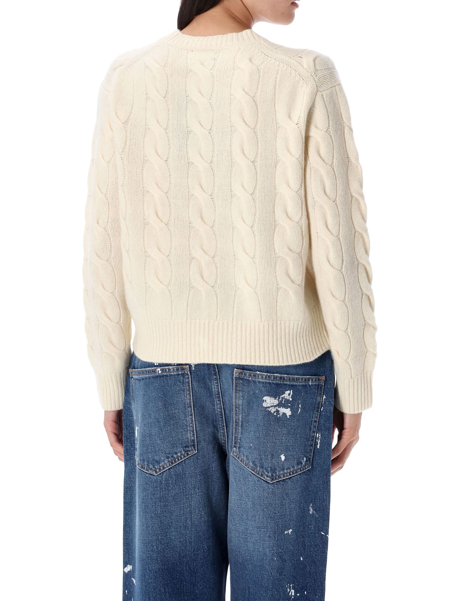 Polo Ralph Lauren Wool And Cashmere Cable-knit Sweater In Neutral