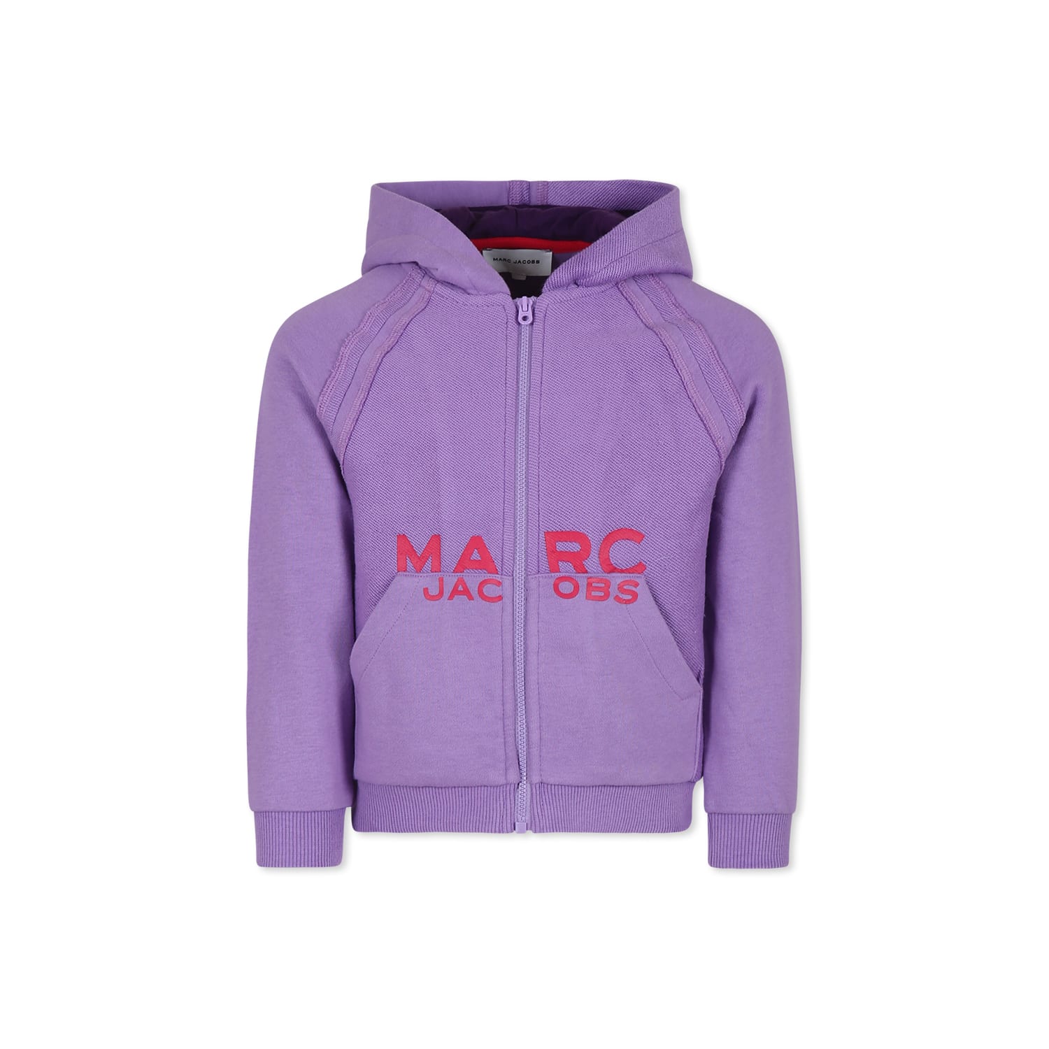 Marc Jacobs Logo Cotton-blend Hoodie In Violet