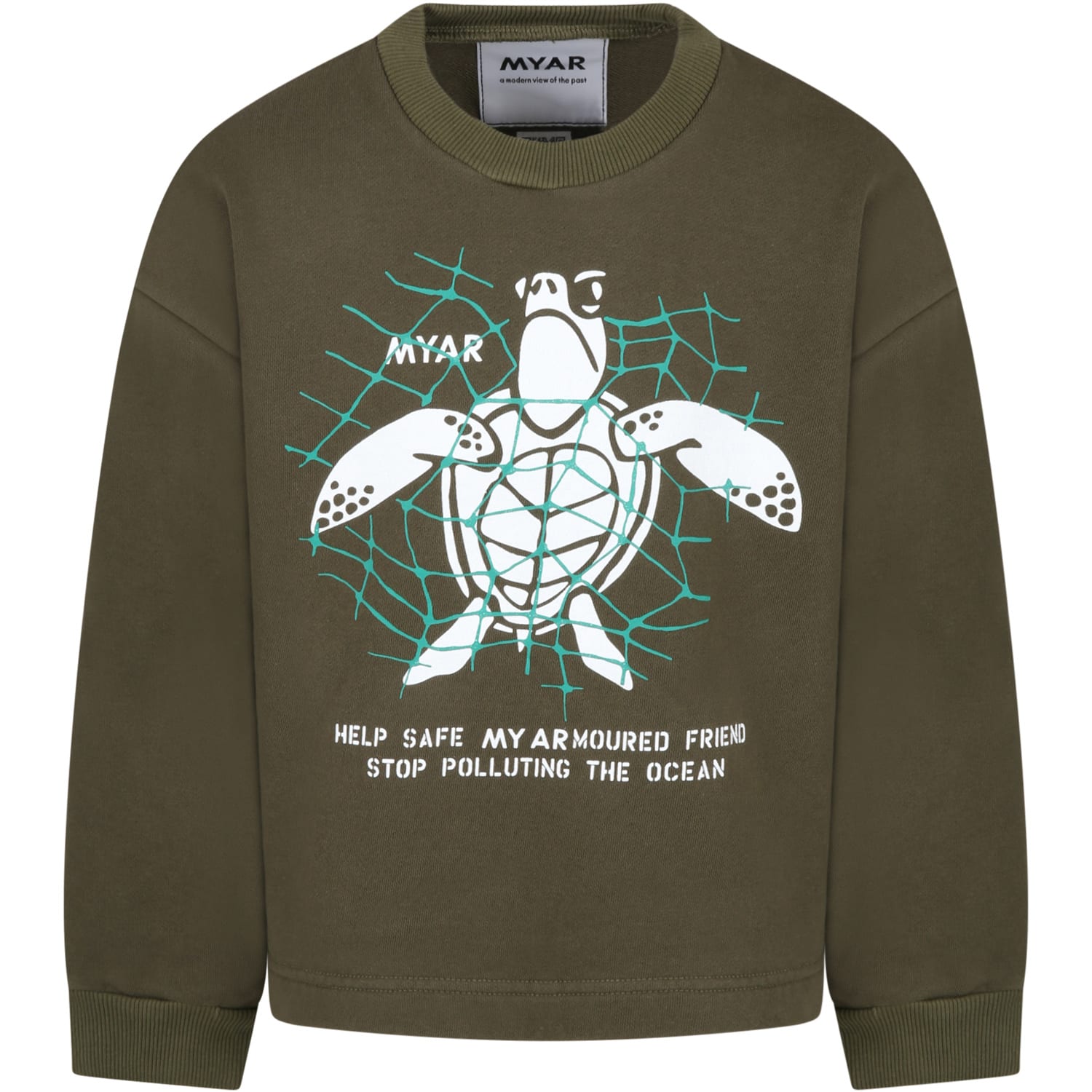 MYAR Green Sweatshirt For Boy With Turtle