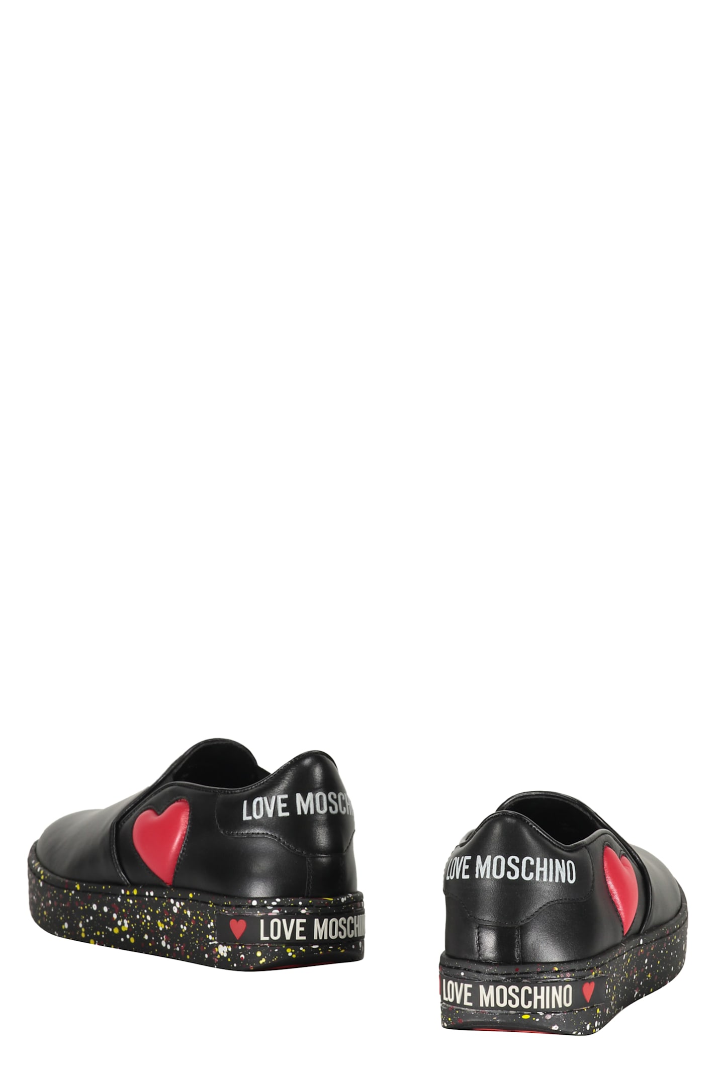 Shop Love Moschino Slip-on Sneakers In Black