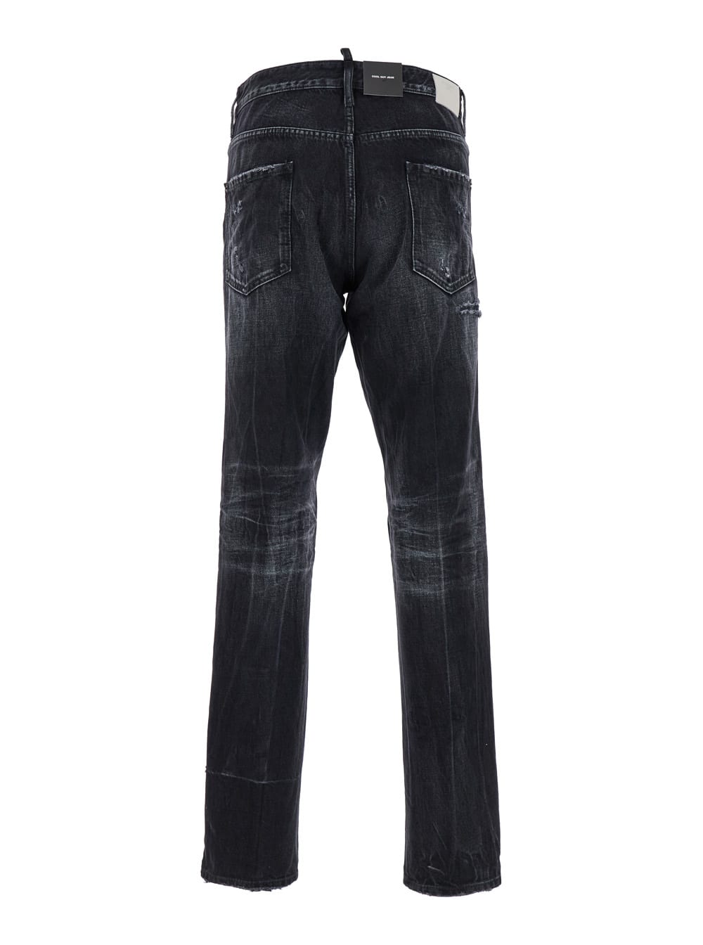 Shop Dsquared2 Cool Guy Black Five-pocket Jeans With Rips In Cotton Denim Man