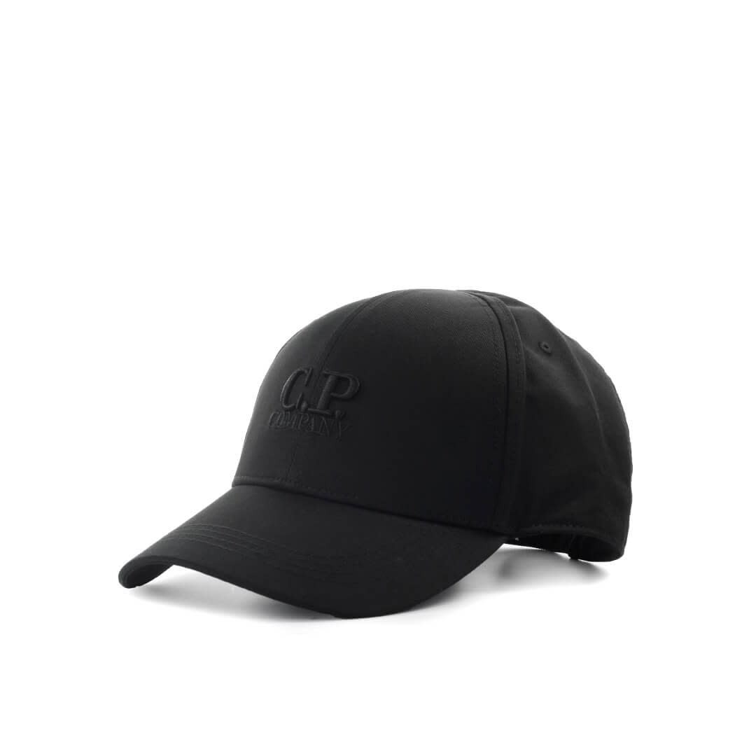 C.p. Company Black Baseball Cap With Logo