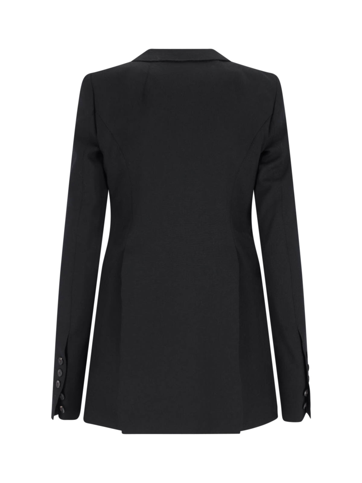 Rick Owens Tailored Jacket With Notched Lapel And Back Vent In Black