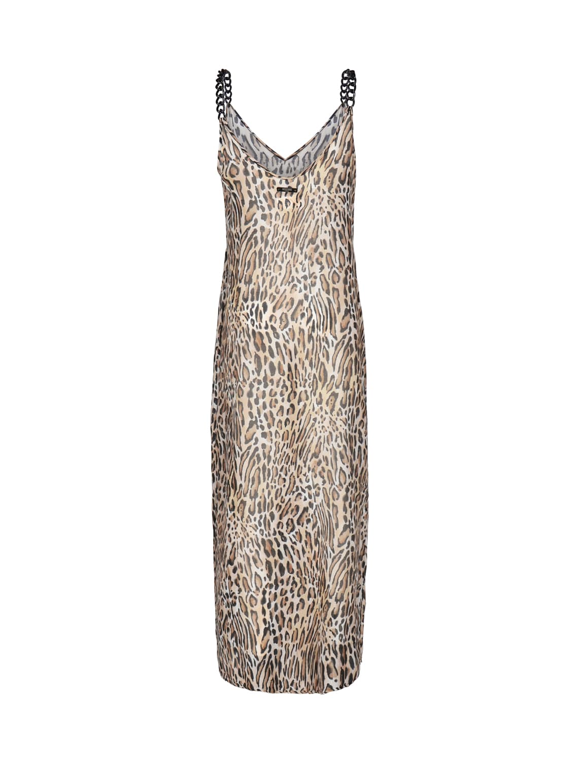 Shop Moschino Leopard Print Silk Blend Dress In Fantasy Print Only One Colour