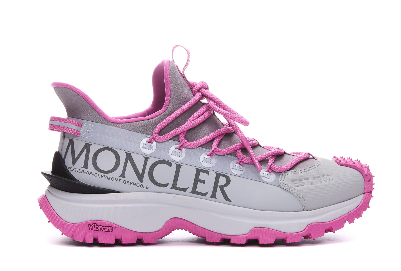 Moncler Trail Grip Sneakers In Gray Polyamide In Grey