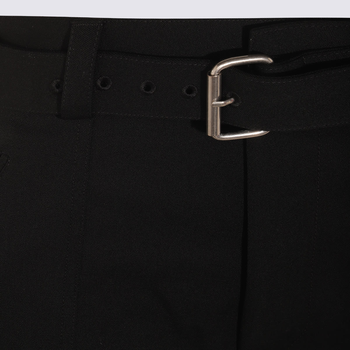 Bottega Veneta Tailored Trousers With Belt And Zip Detail In Black