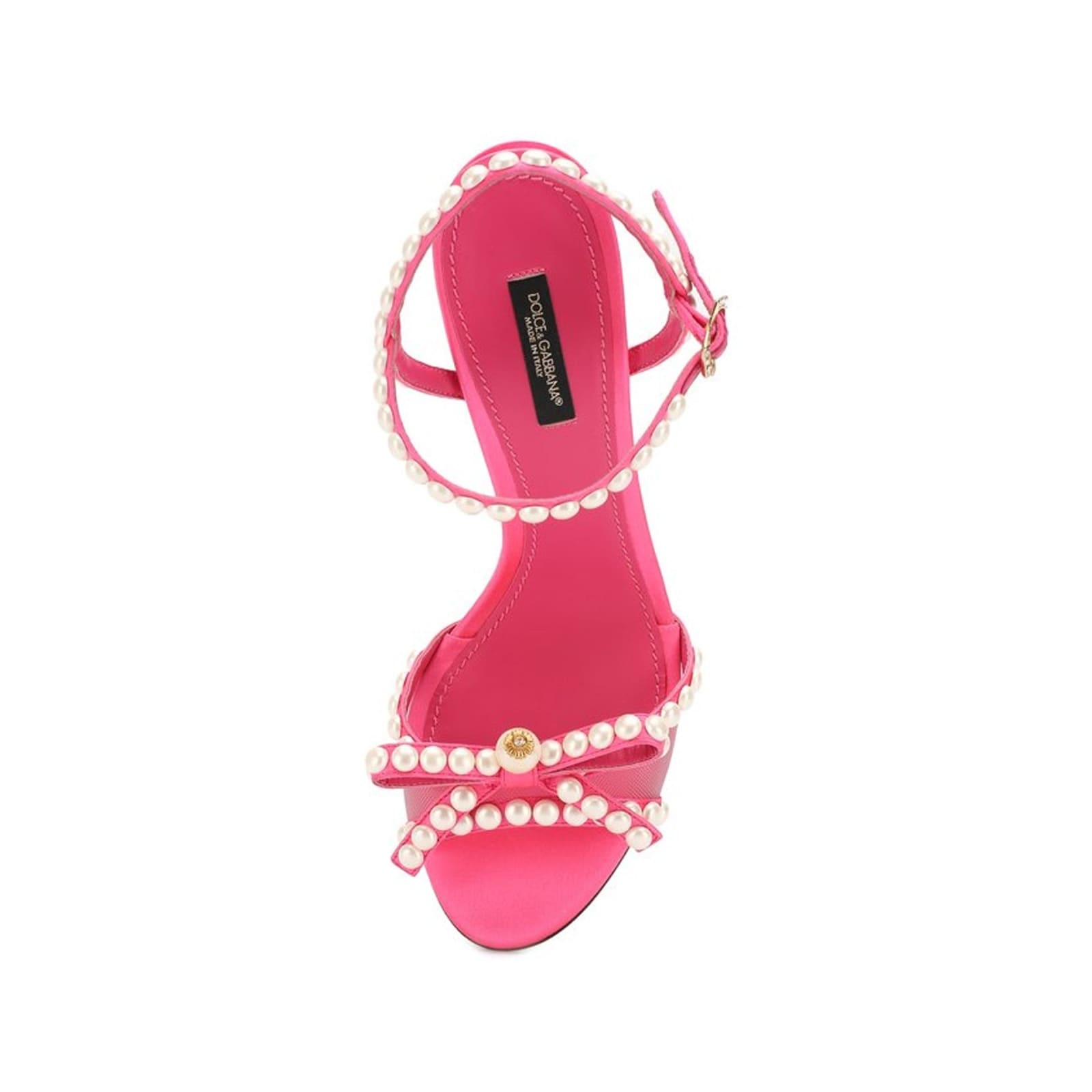 Shop Dolce & Gabbana Pearl-embellished Sandals In Pink