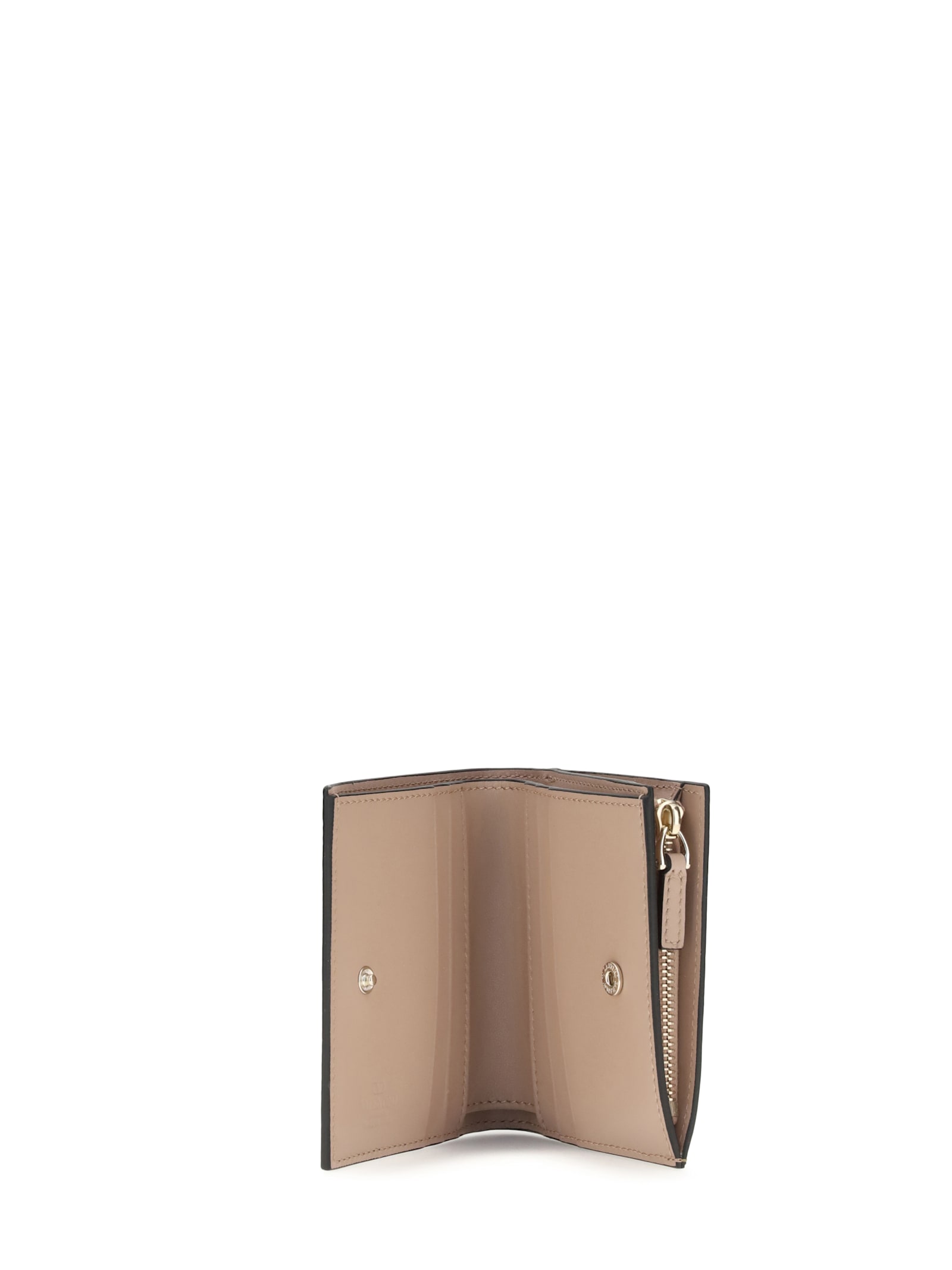 Valentino Rockstud Flap French Wallet In Multi