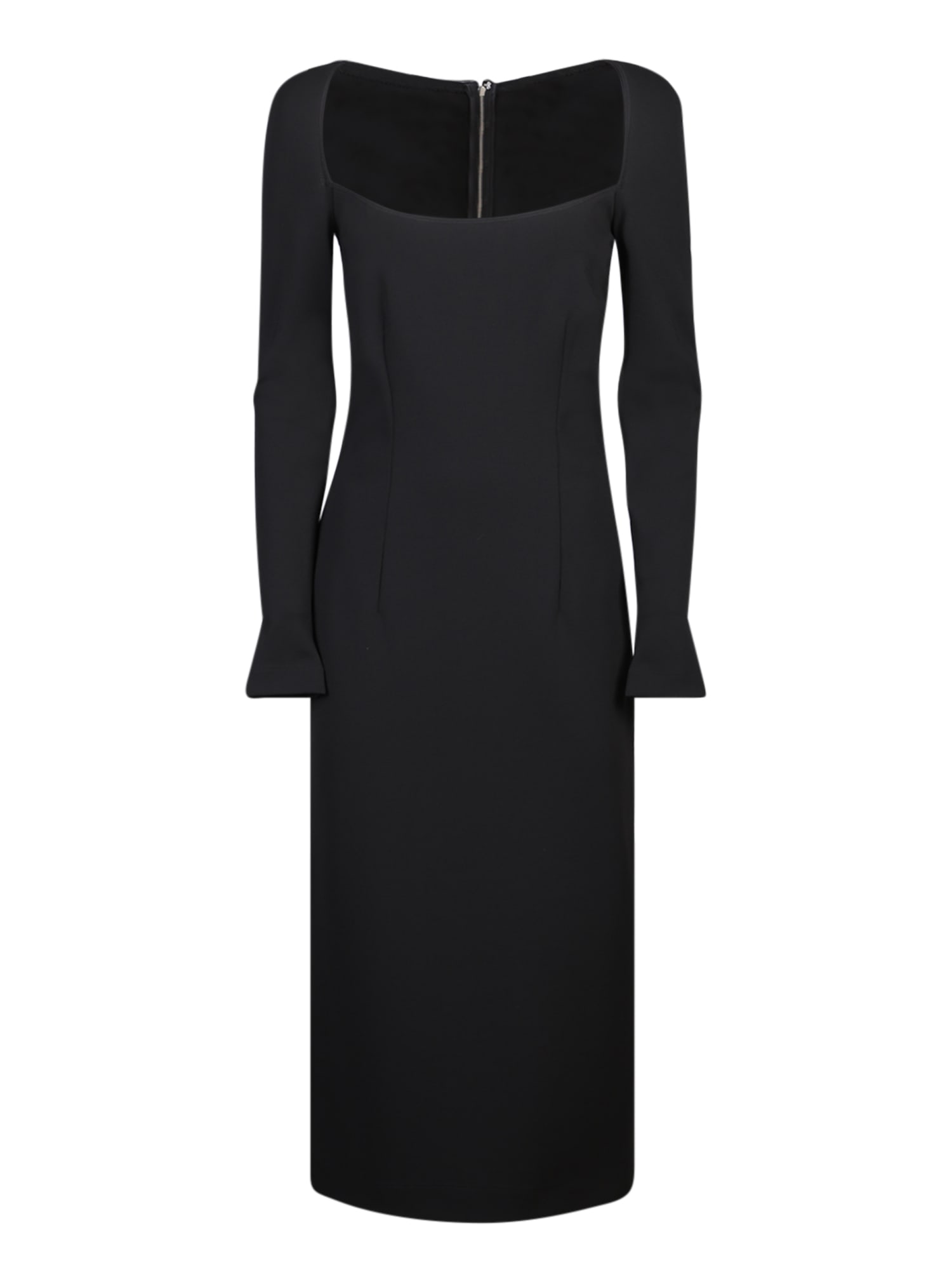 DOLCE & GABBANA MILANO STITCH SHEATH BLACK DRESS