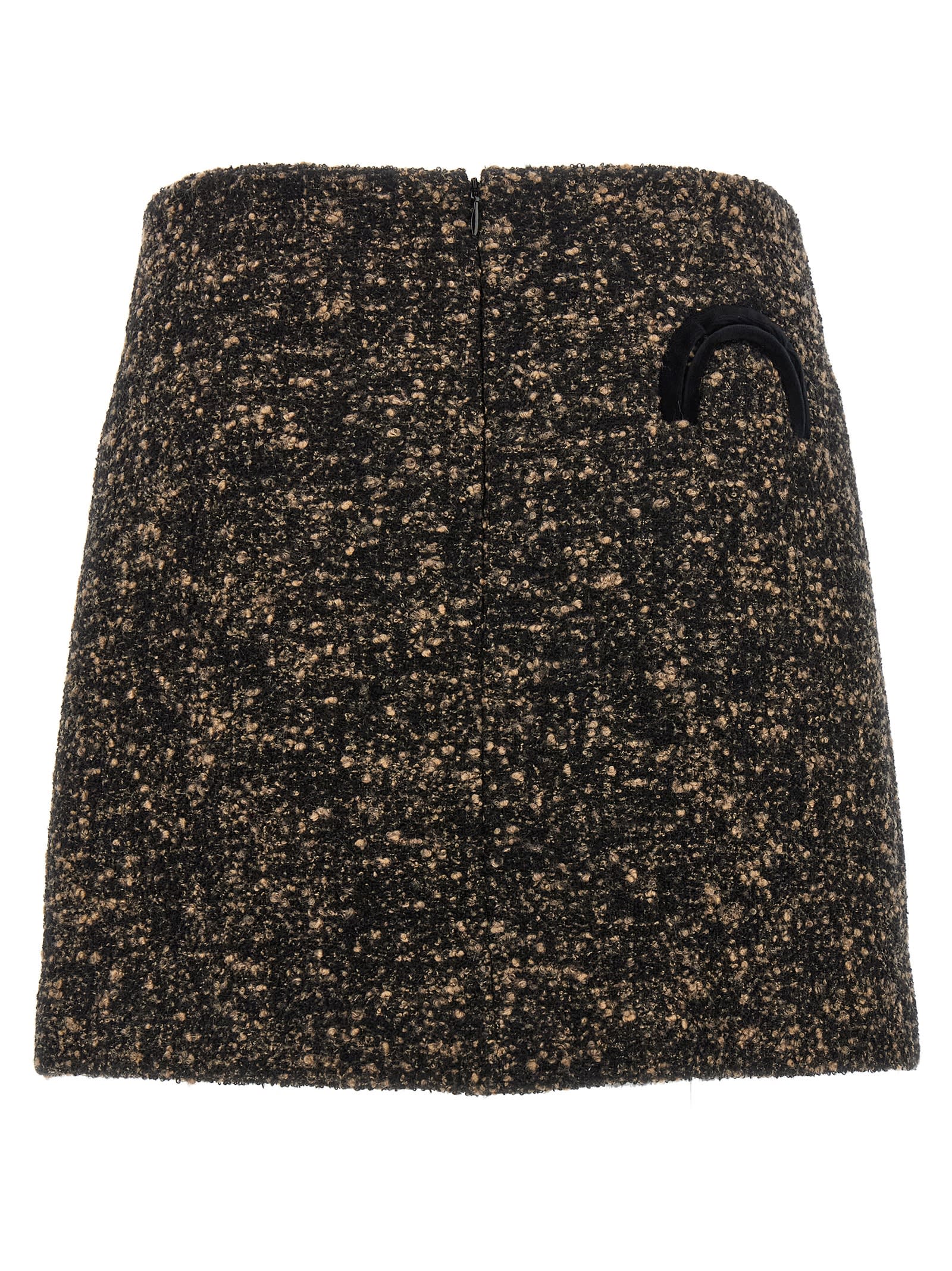 Blazé Milano Coci Wool-blend Tweed Miniskirt In Brown