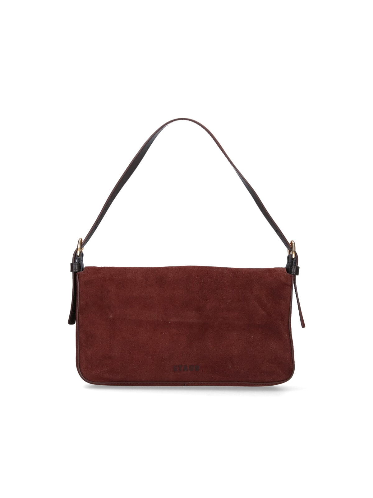 Staud Suede Shoulder Bag Adjustable Strap In Brown