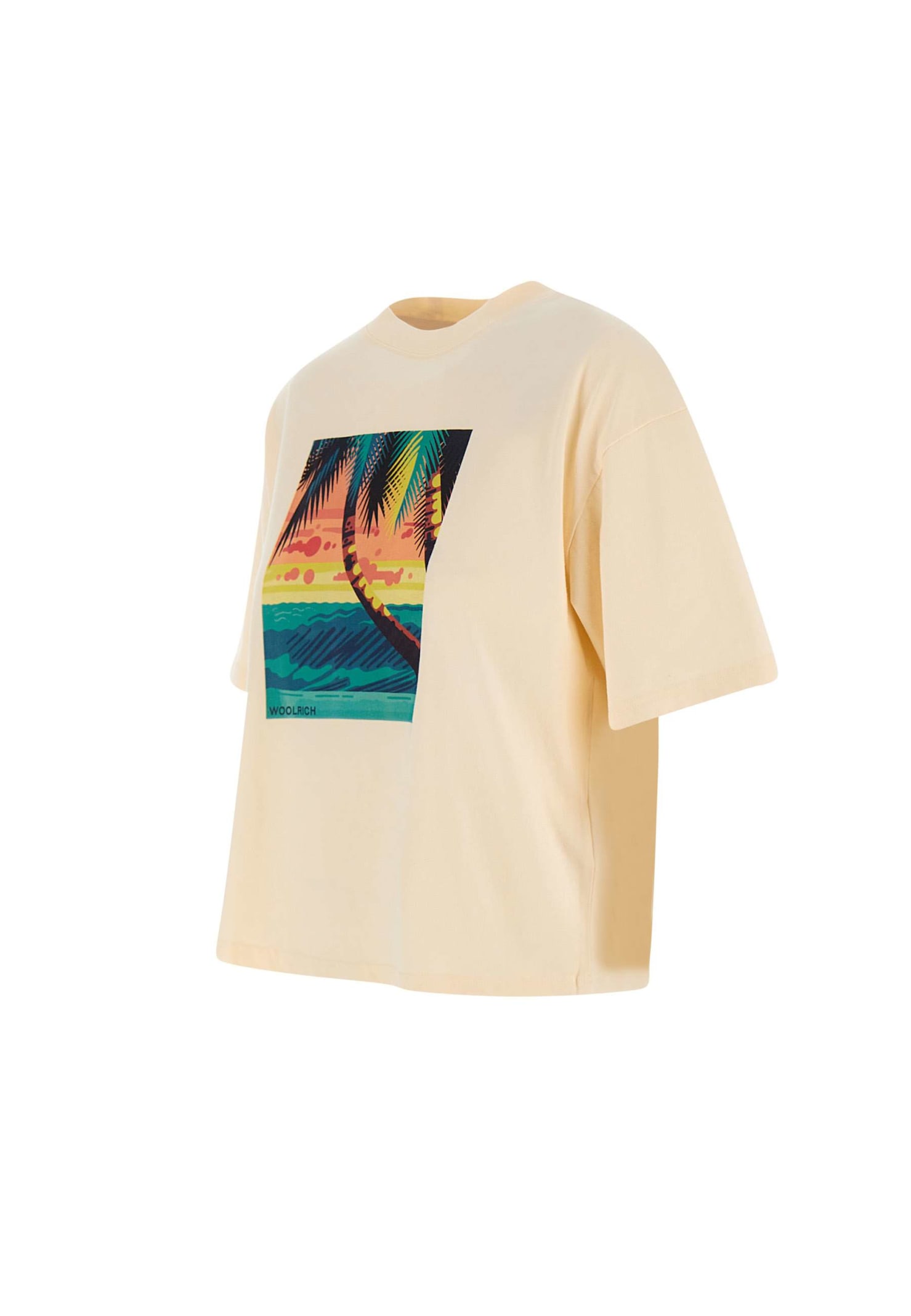 Shop Woolrich Graphic Cotton T-shirt In White