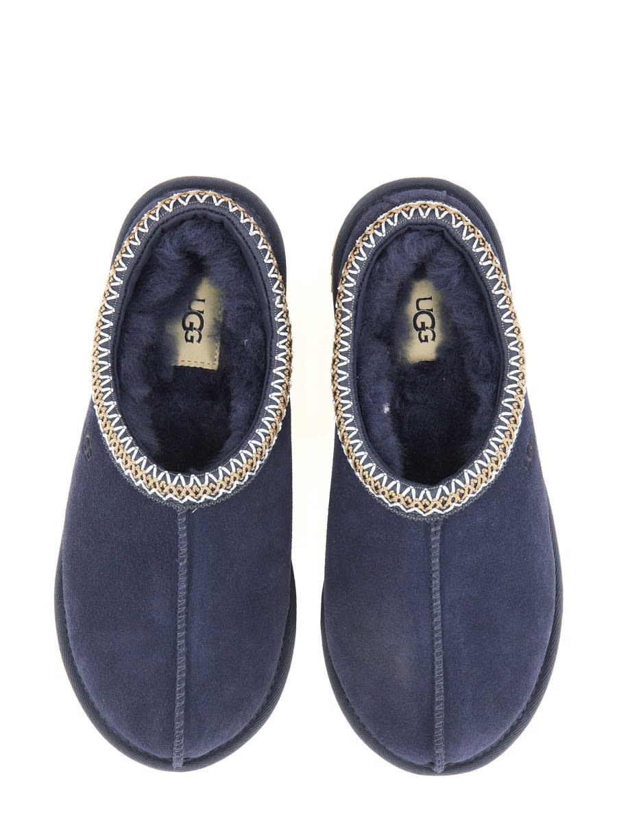 Ugg Slip-on Slippers With Rubber Sole And Zigzag Stitching In Blue