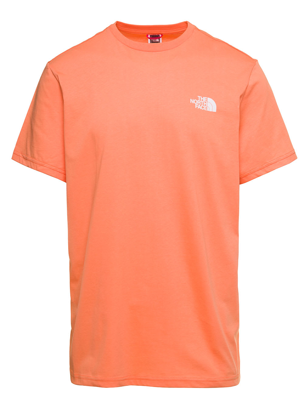 THE NORTH FACE ORAMGE CLASSIC T-SHIRT WITH LOGO PRINT ON THE CHEST AND AT THE REAR IN COTTON MAN