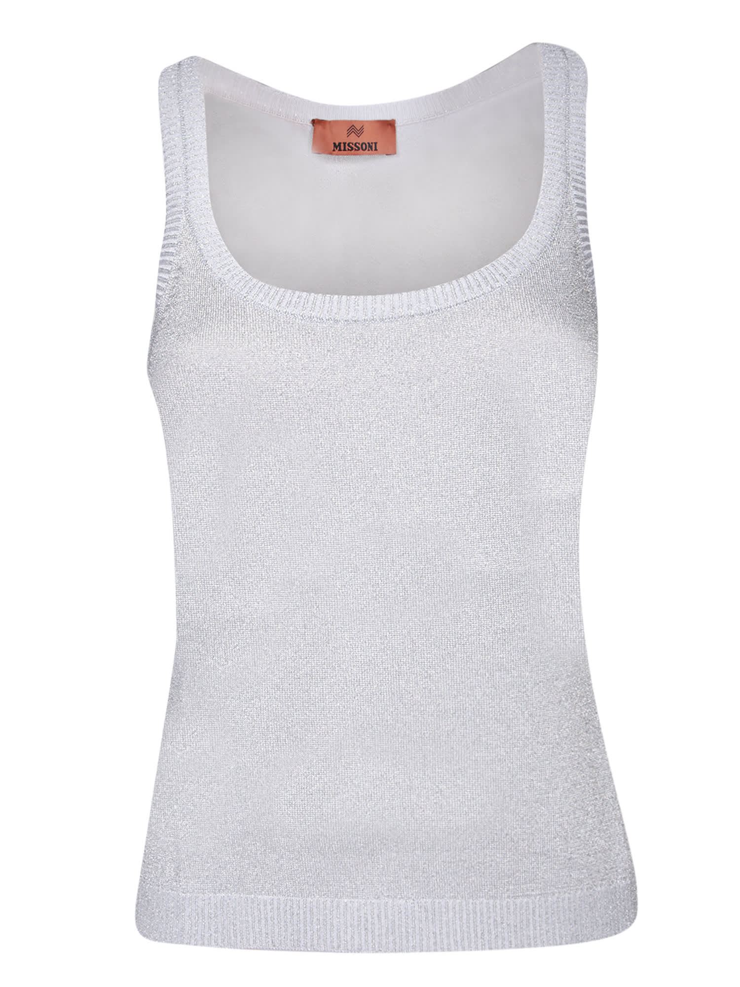 Lurex Silver Tank Top