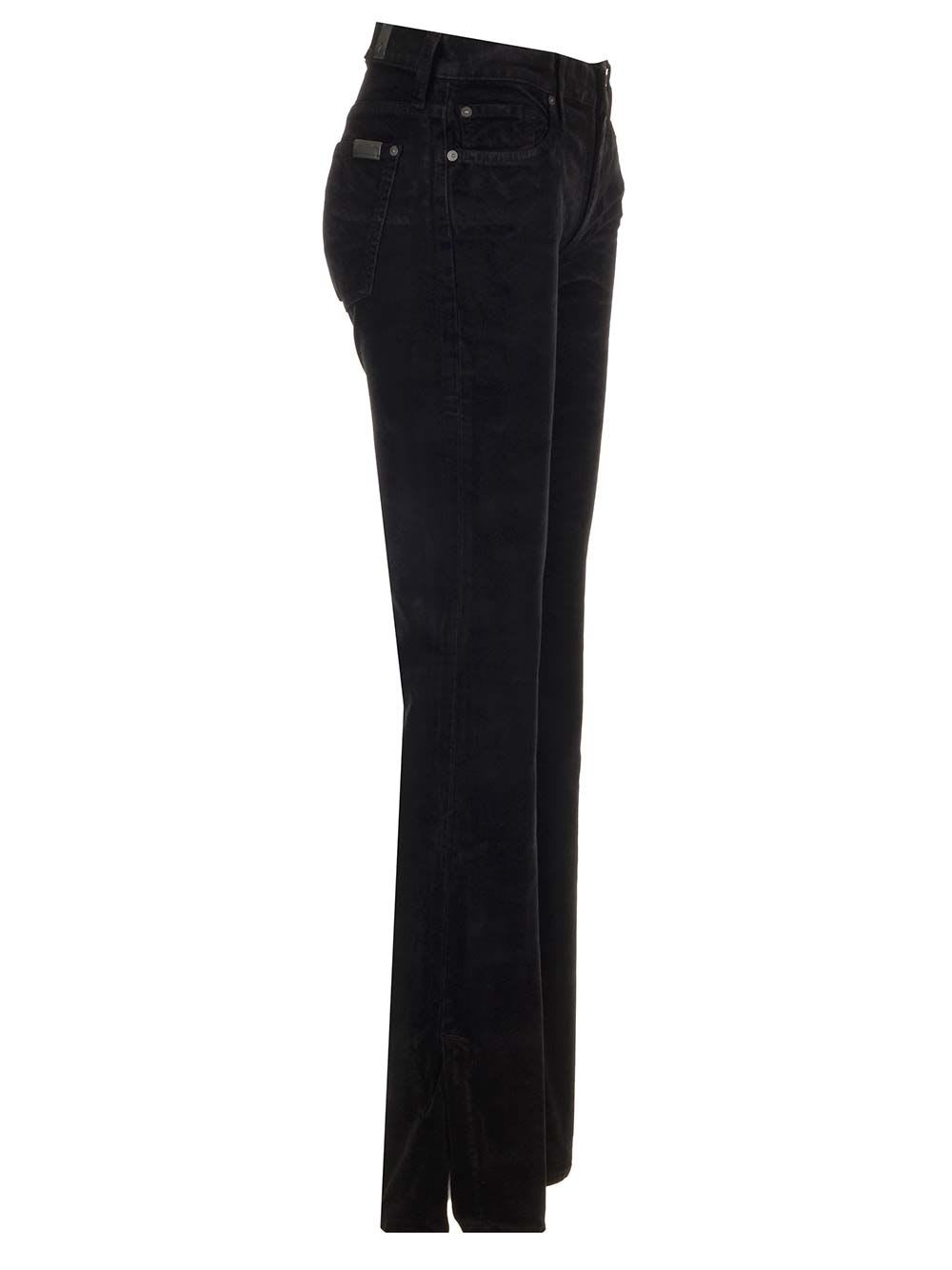 Shop 7 For All Mankind Corduroy Trousers In Black