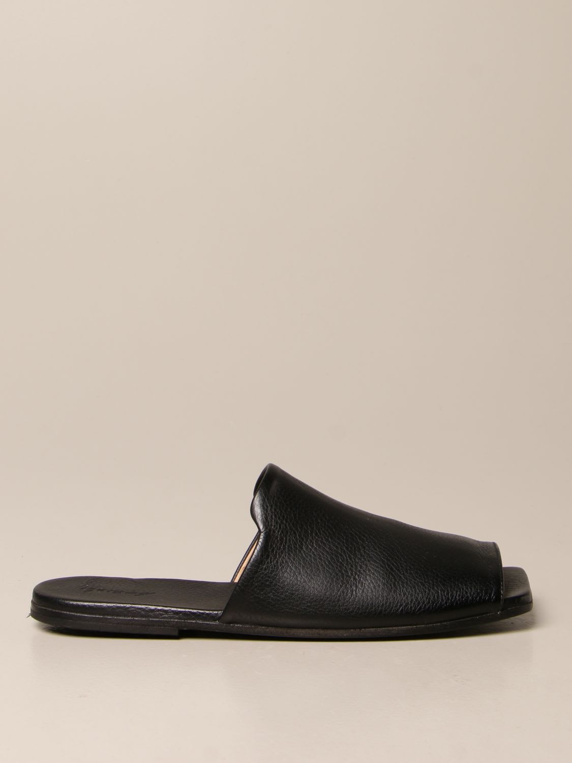 Marsell Flat Sandals Marsèll Spatula Mule In Volonata Leather