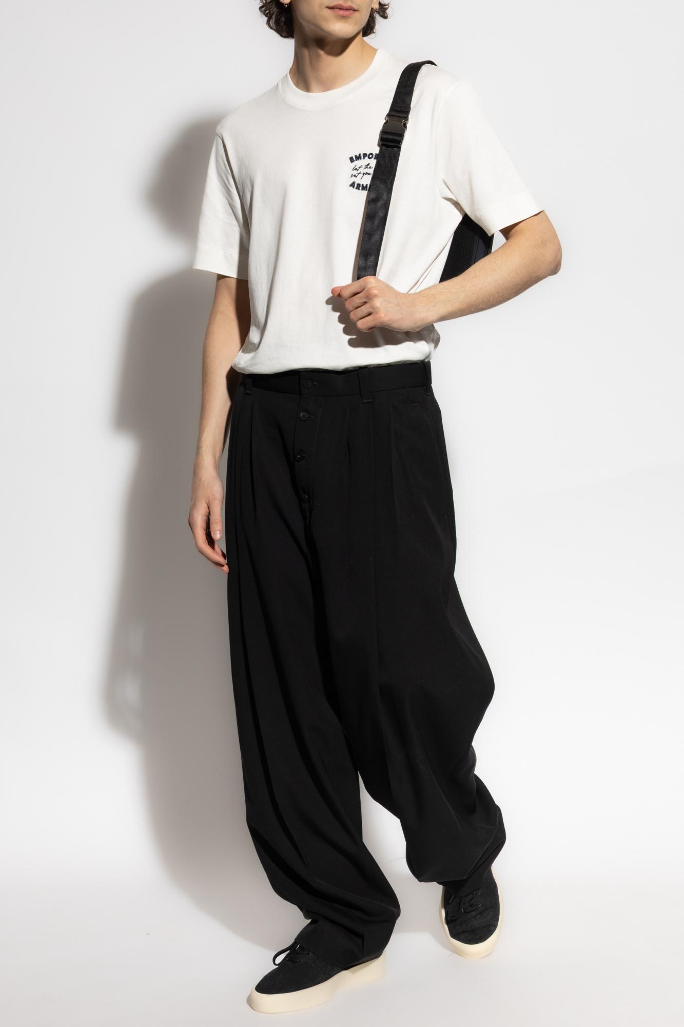 Emporio Armani Asv Jersey T-shirt With ‘let The Sea Set You Free' Embroidery In Snow White