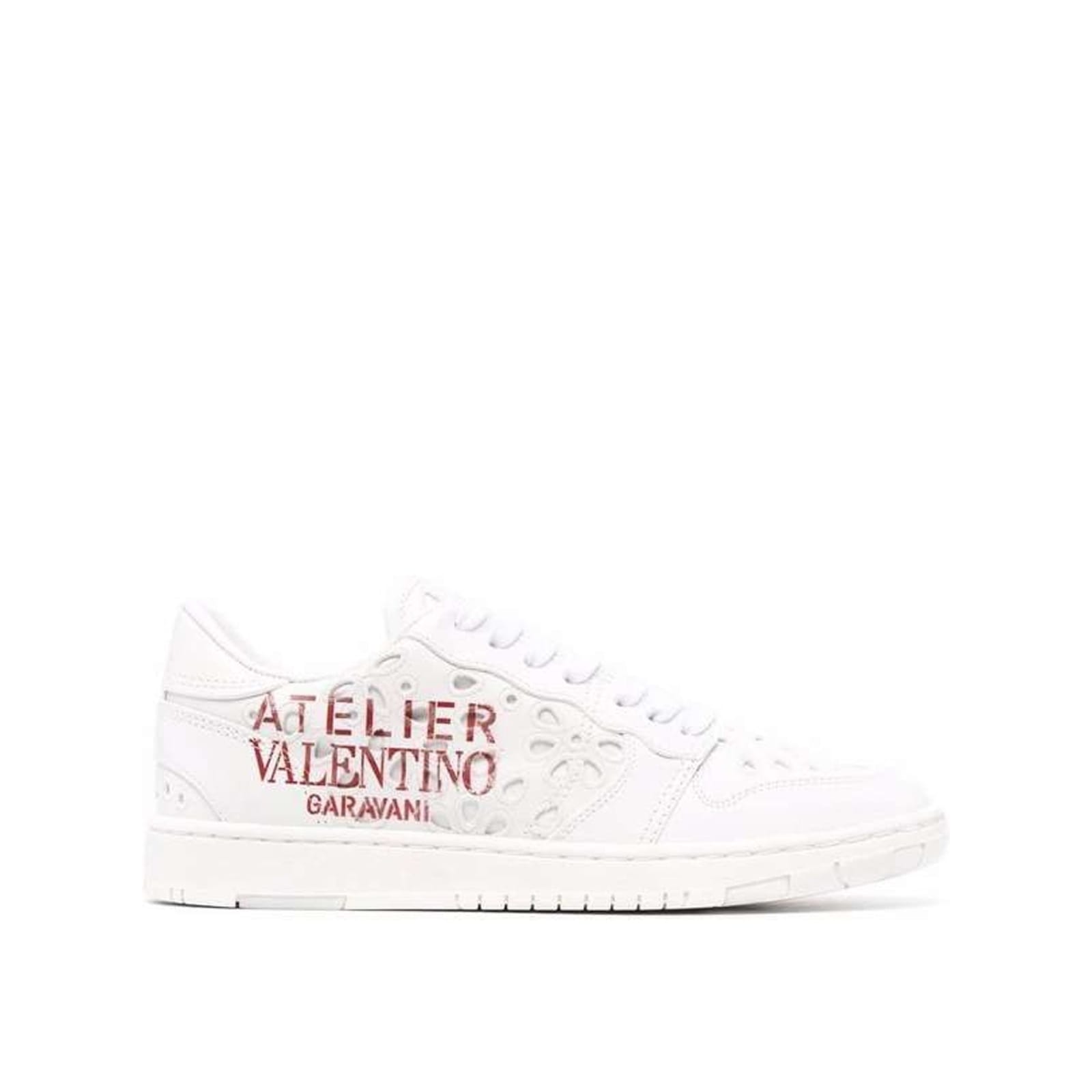 Shop Valentino Garavani Atelier Logo Sneakers In White