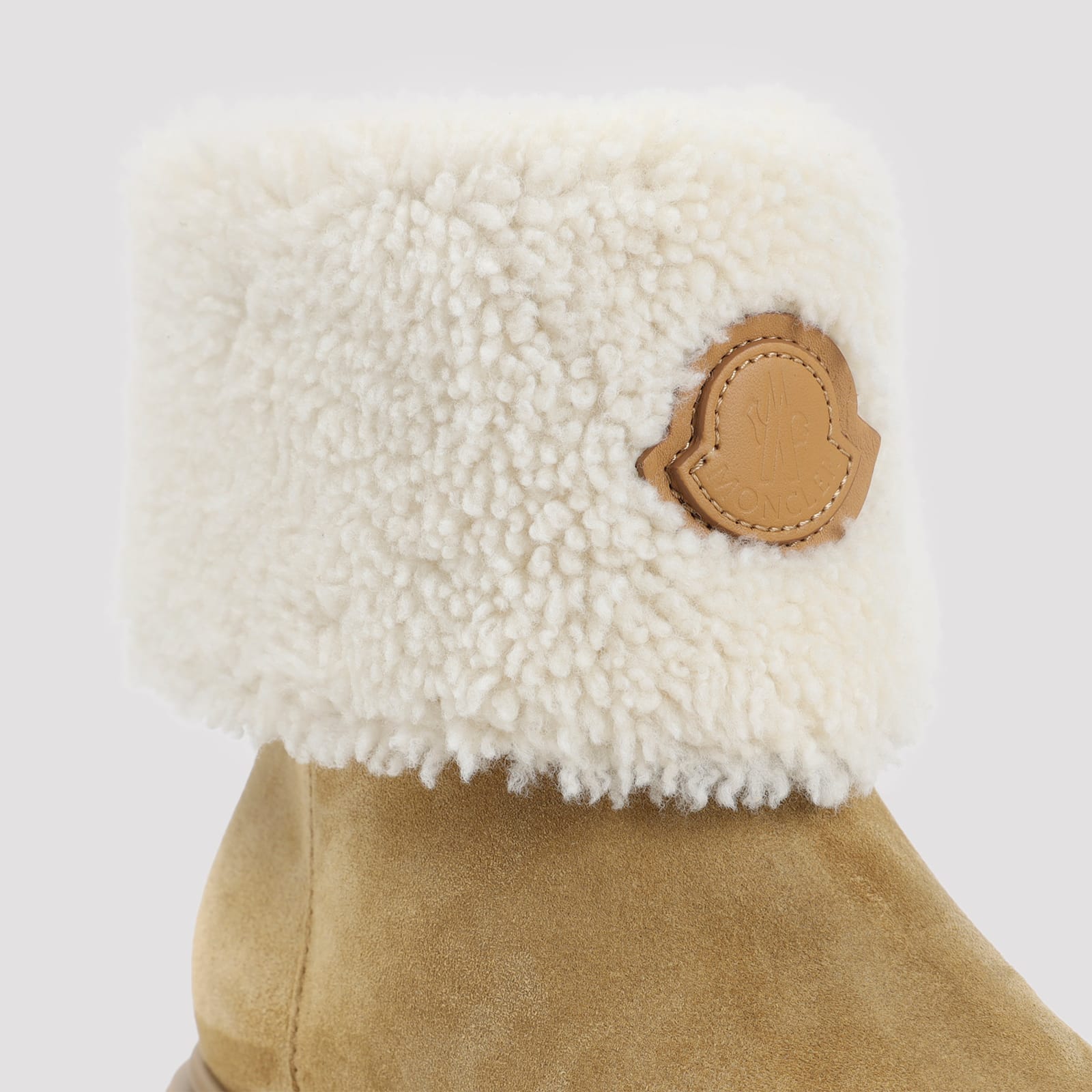 Moncler Petit Aurea Mid Suede Boots In Brown
