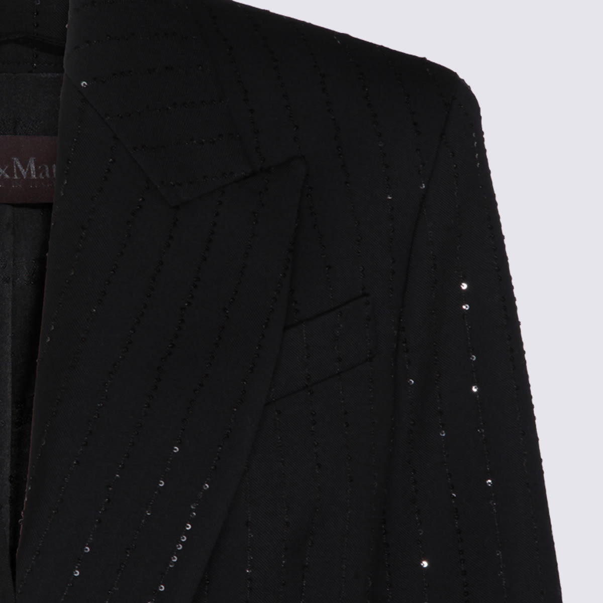 Max Mara Black Wool Appia Blazer In Black