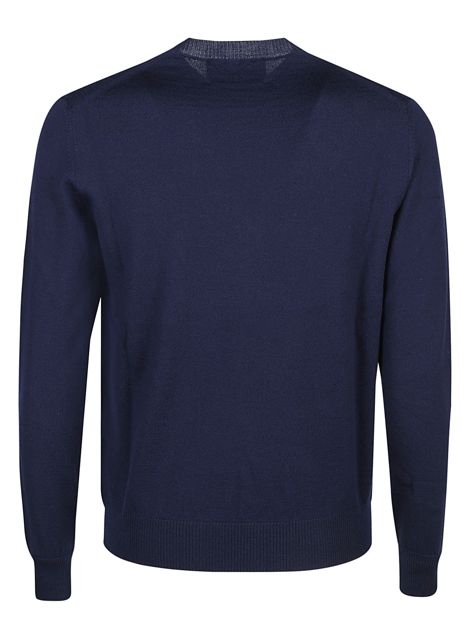 Ballantyne Round-neck Cotton Cardigan In Blue